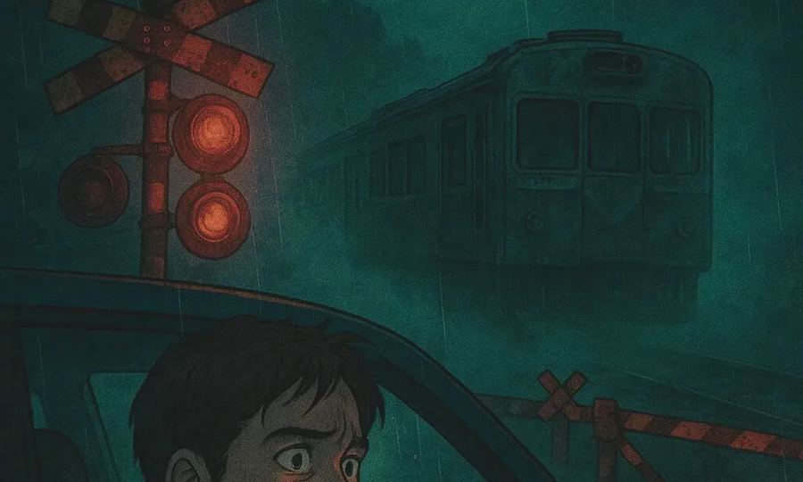 The Railroad Crossing Deep in the Mountains