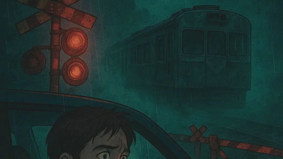 The Railroad Crossing Deep in the Mountains