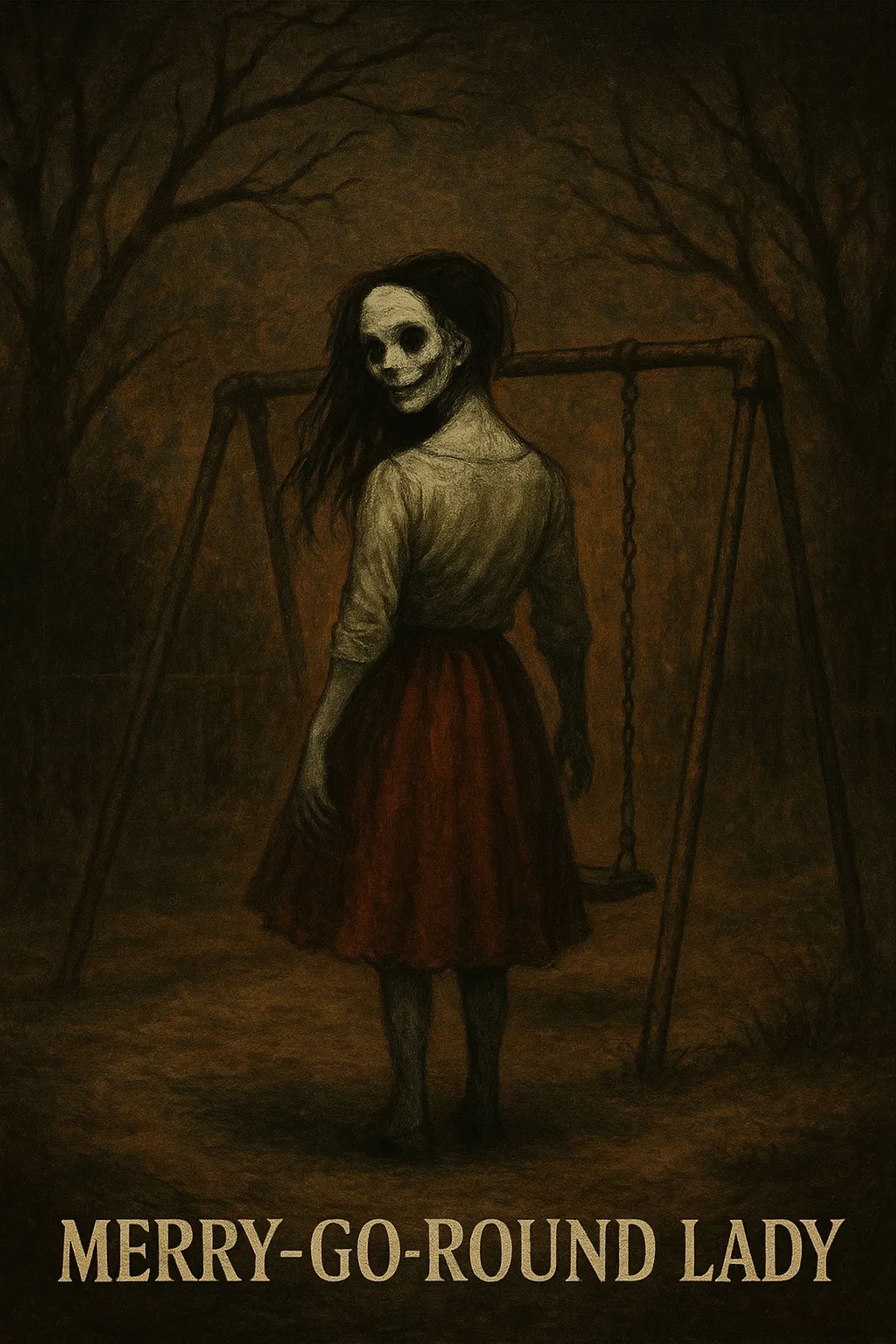 Japanese Ghost Story illustration "title: Merry-Go-Round Lady"