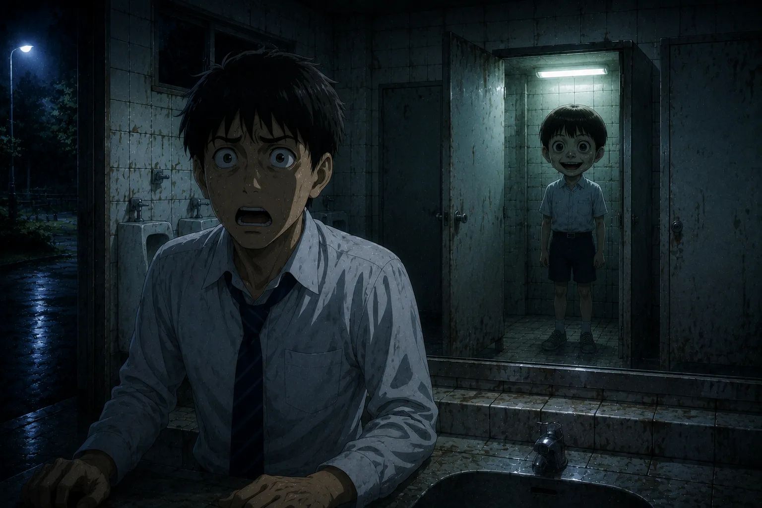 Japanese Ghost Story illustration "title: The Next Stall"