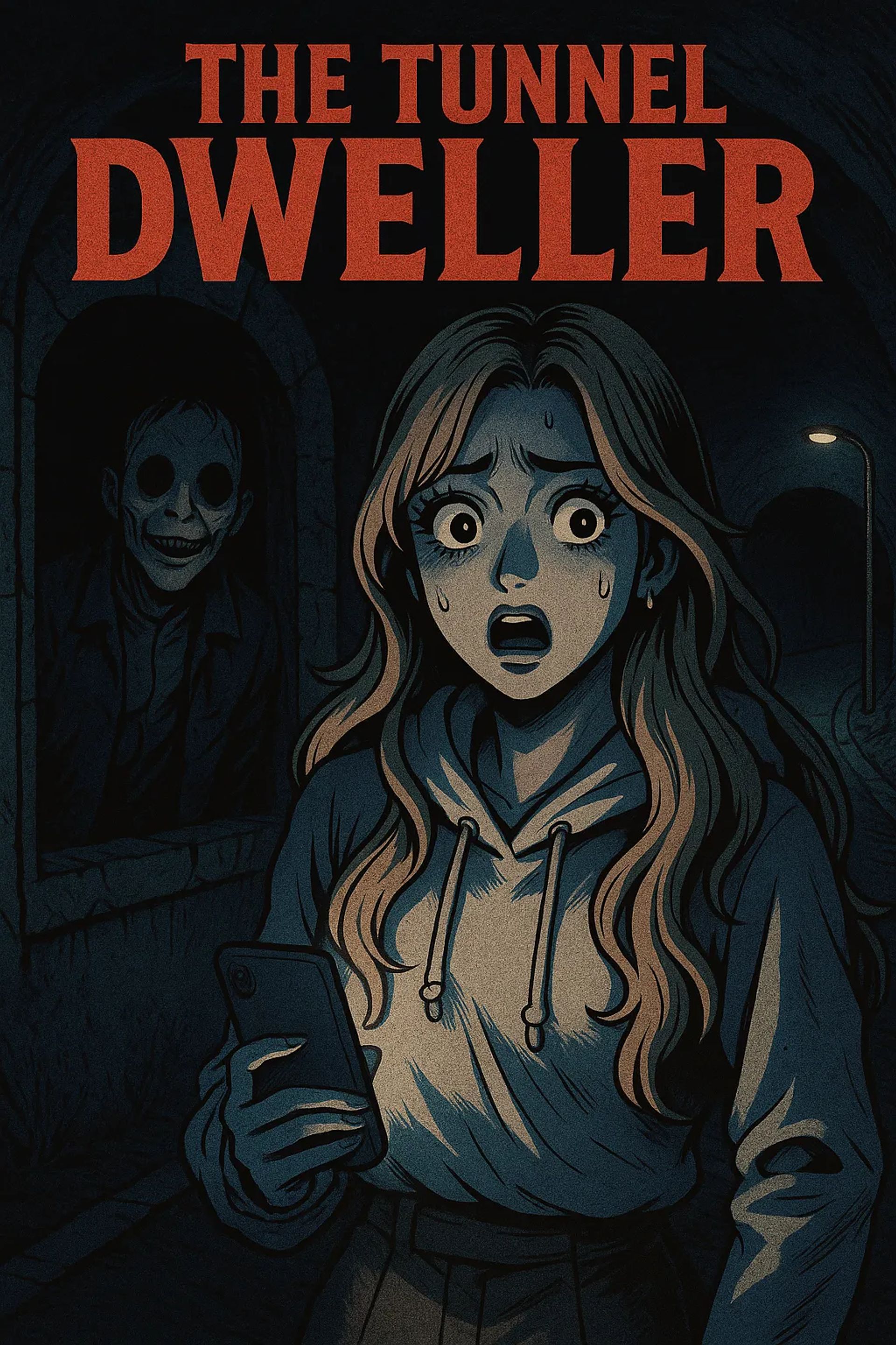 Japanese Ghost Story illustration "title: The Tunnel Dweller"