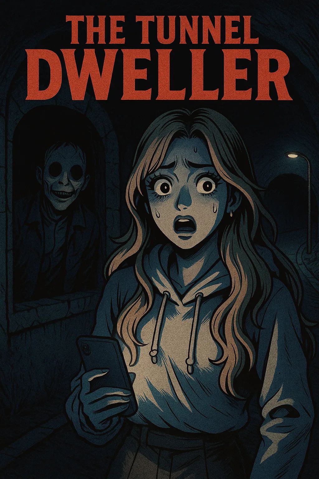 Japanese Ghost Story illustration "title: The Tunnel Dweller"