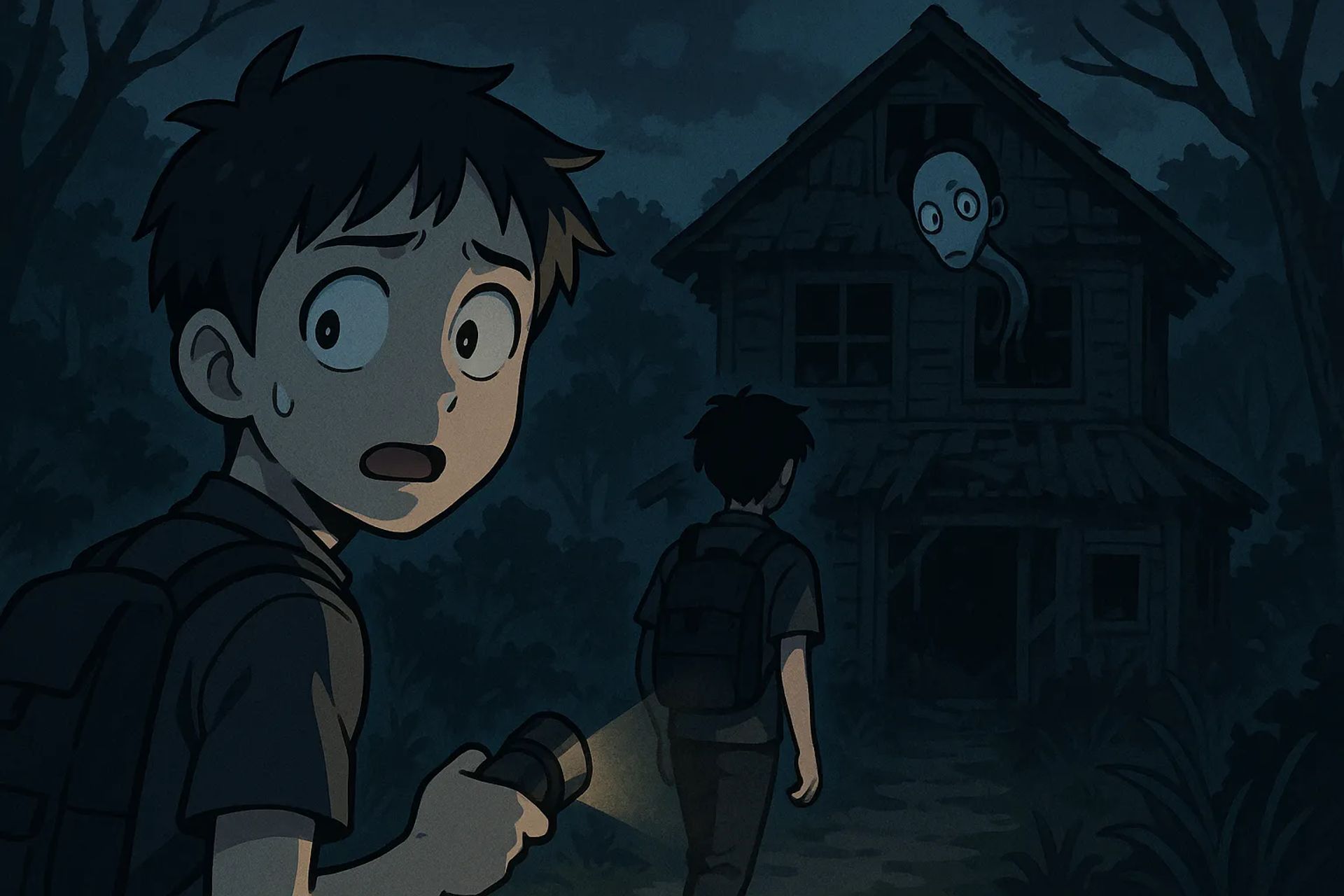 Japanese Ghost Story illustration "title: The Haunted Annex of Recollection"