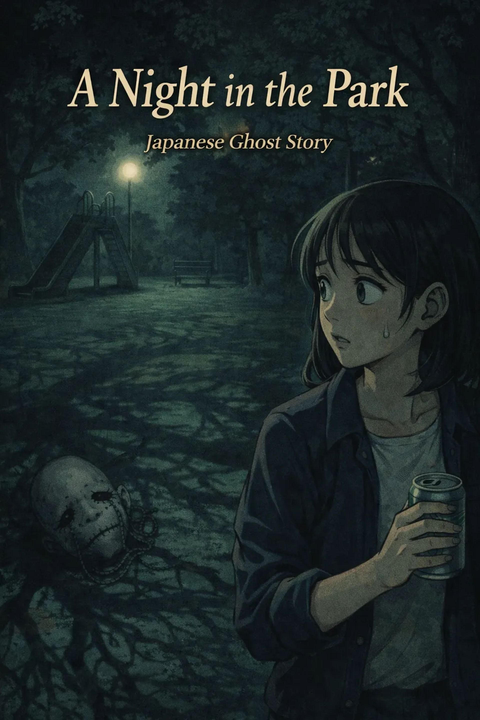 Japanese Ghost Story illustration "title: A Night in the Park"