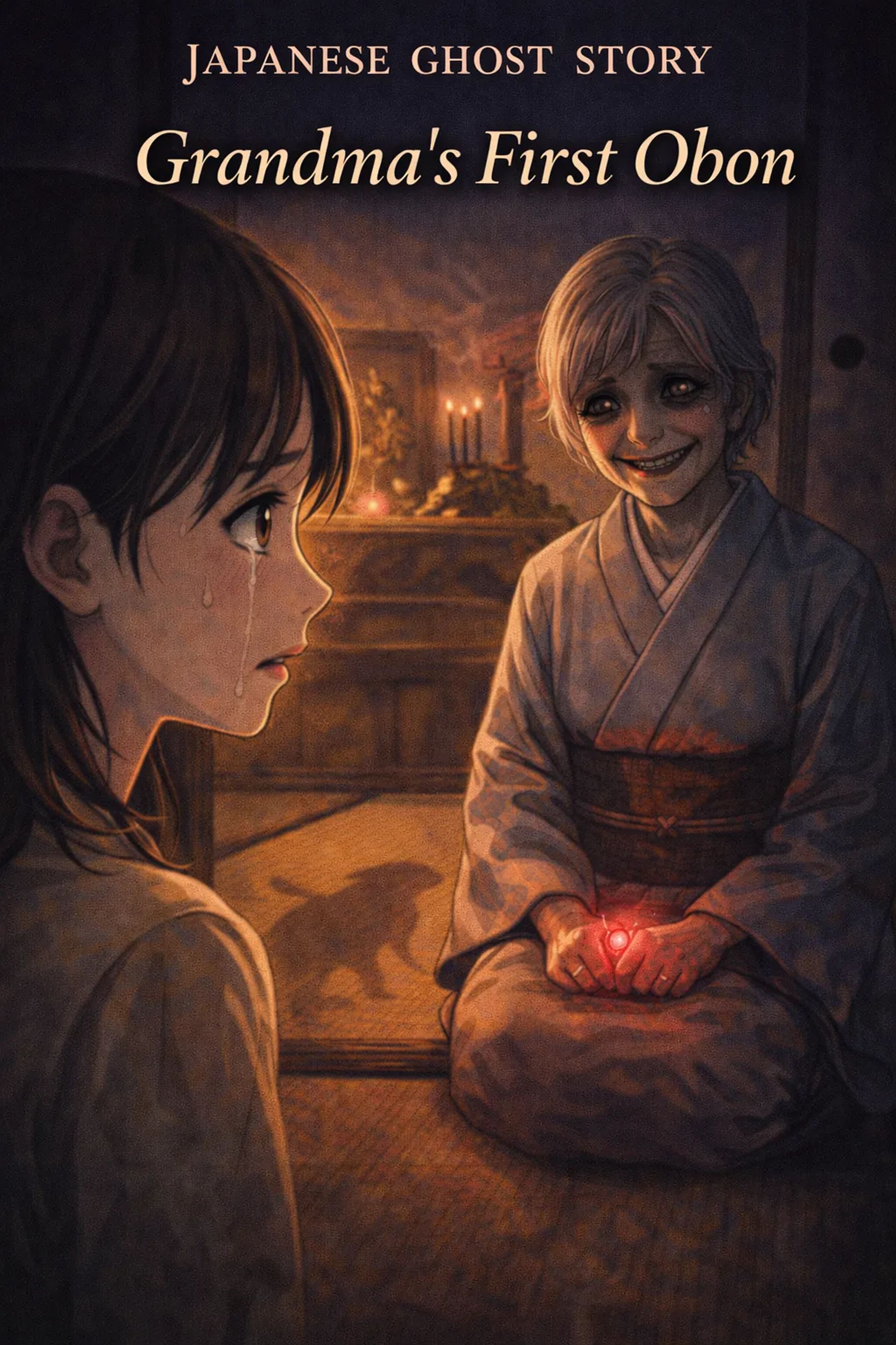 Japanese Ghost Story illustration "title: Grandma's First Obon"