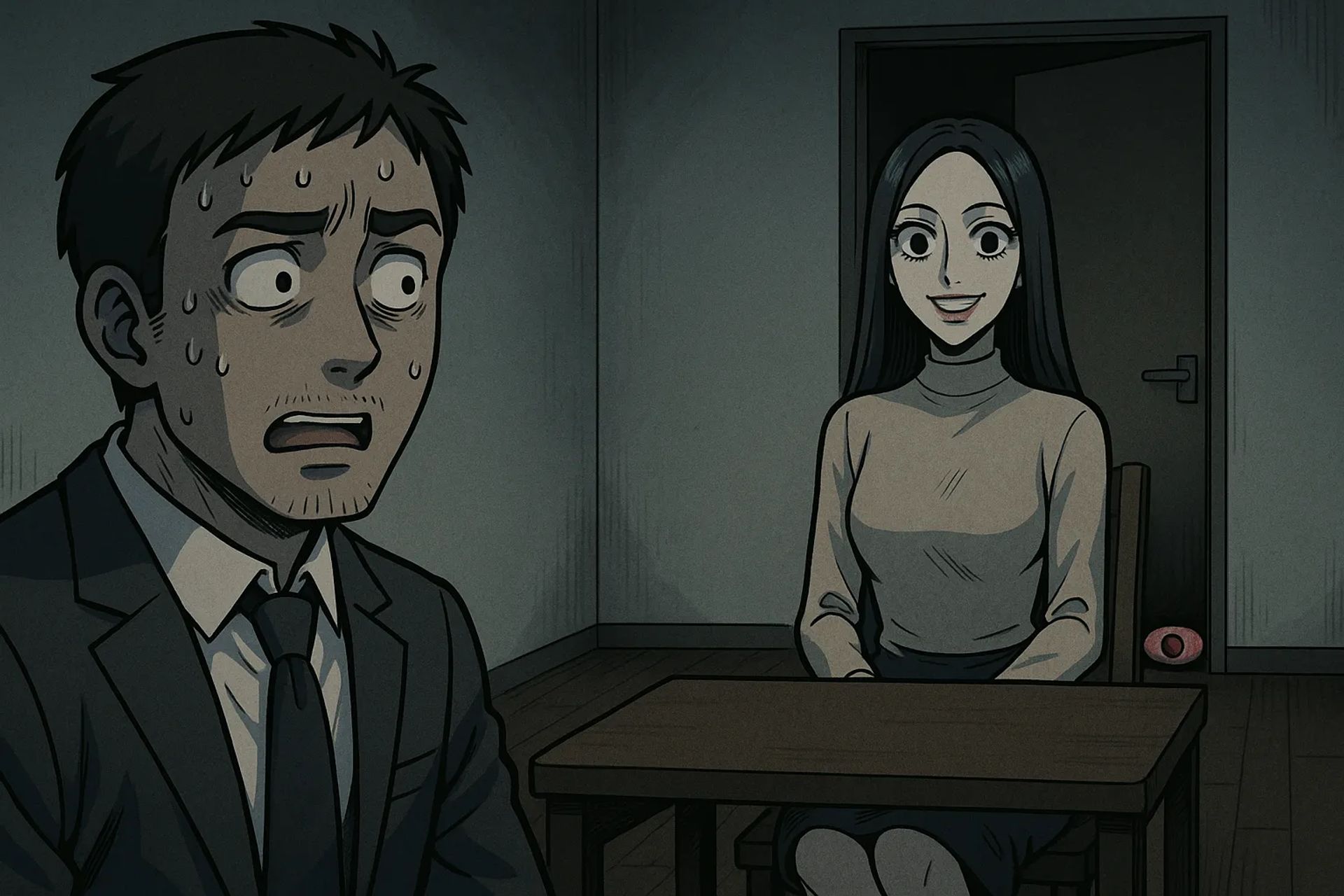 Japanese Ghost Story illustration "title: The Reverse Pickup"