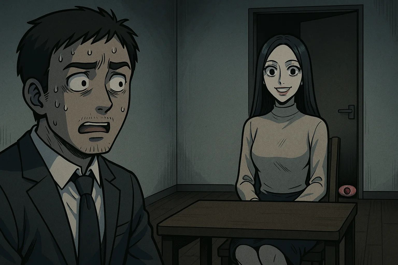 Japanese Ghost Story illustration "title: The Reverse Pickup"