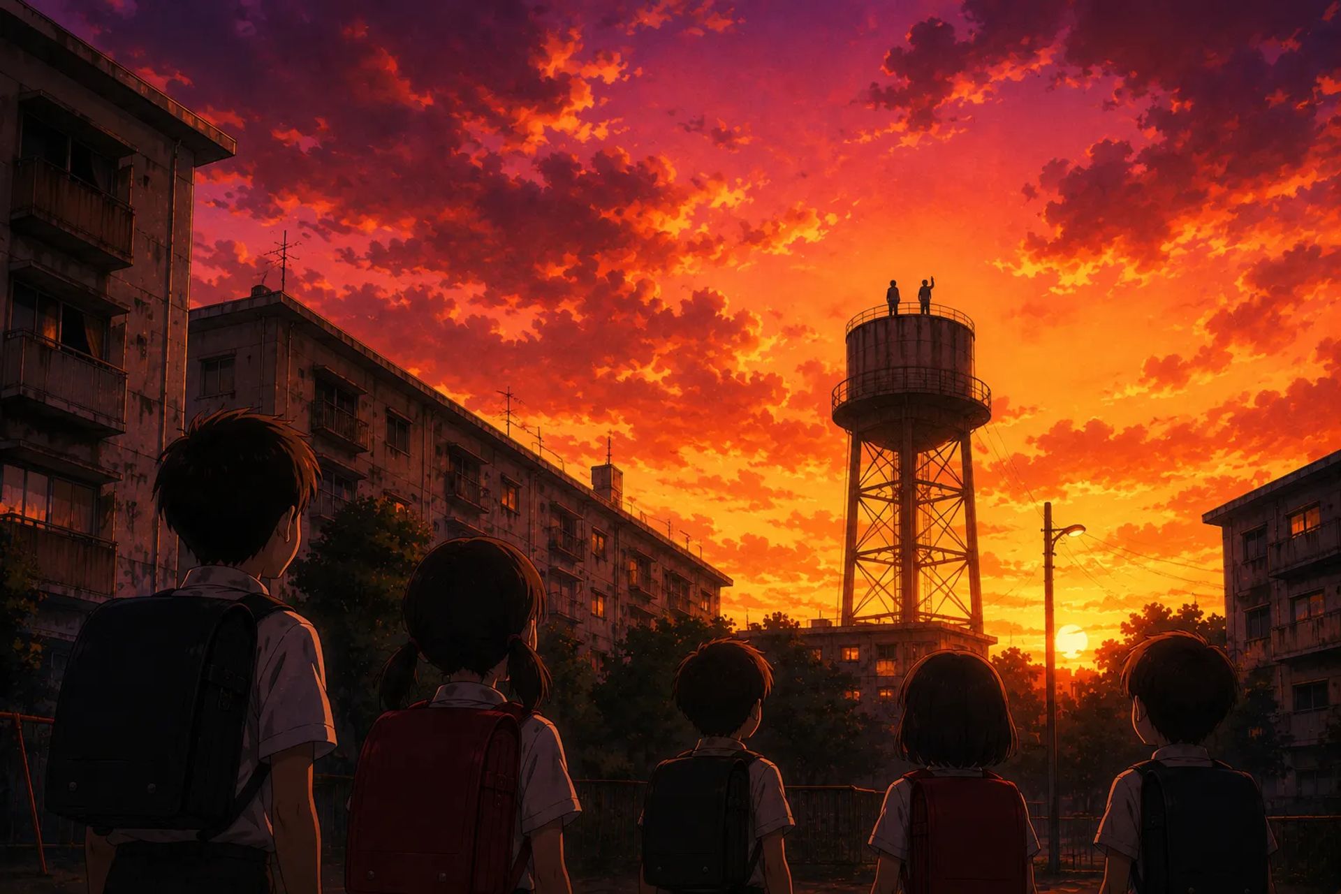 Japanese Ghost Story illustration "title: The Water Tower"
