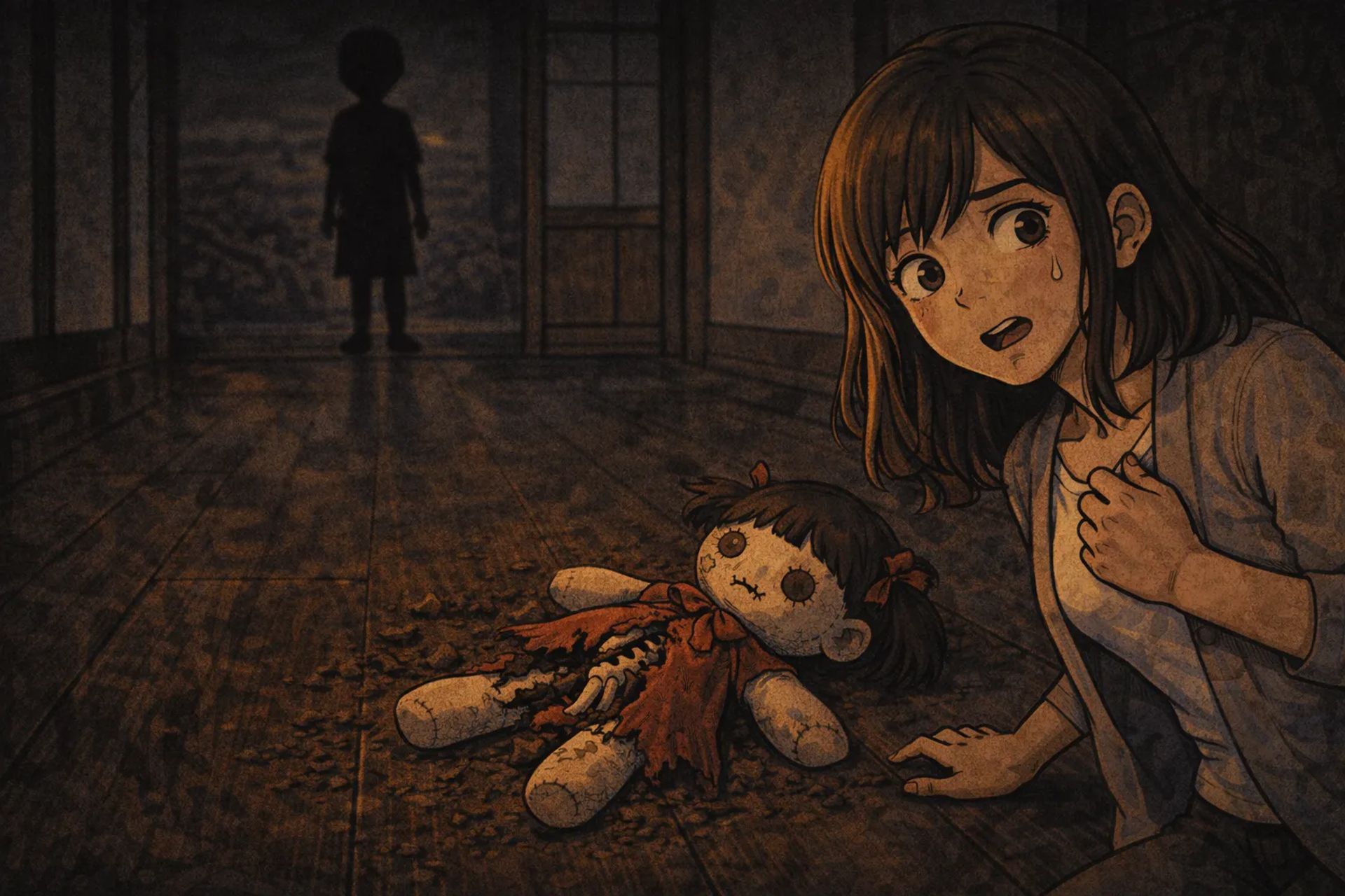 Japanese Ghost Story illustration "title: The Lucky Doll"