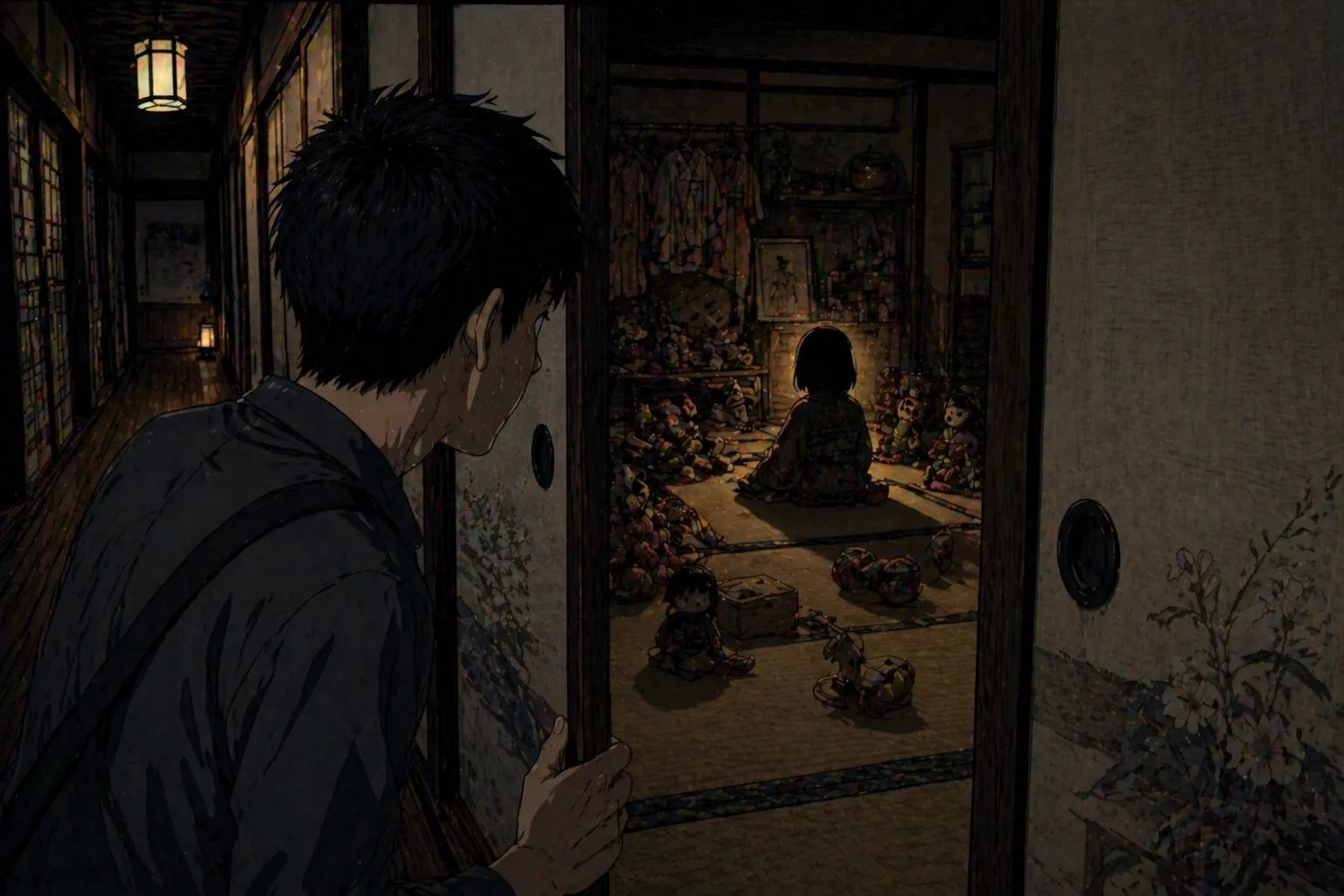 Japanese Ghost Story illustration "title: The Room at the Inn"