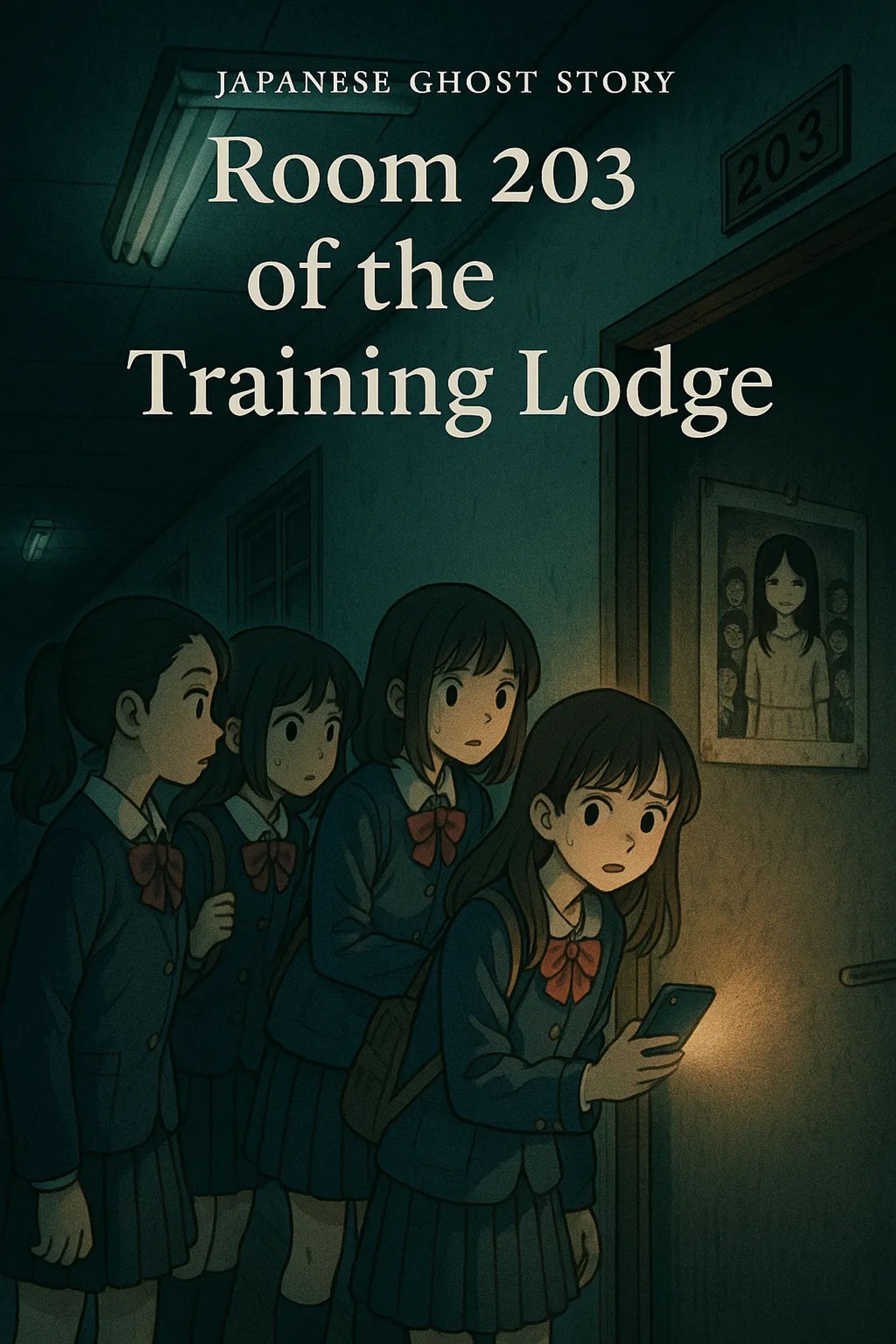 Japanese Ghost Story illustration "title: The 203 Dorm Room"