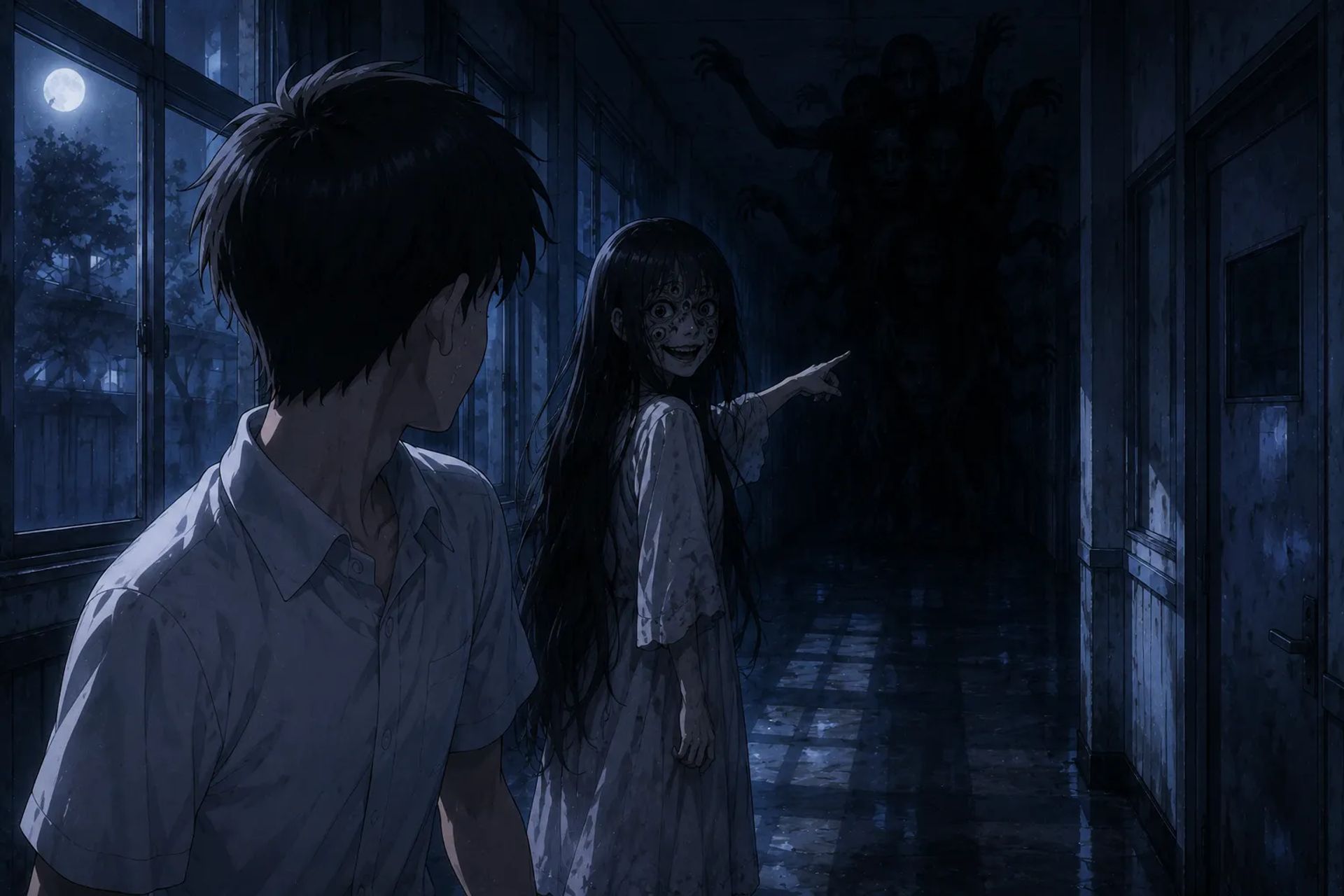 Japanese Ghost Story illustration "title: The Ghost in My Dreams"