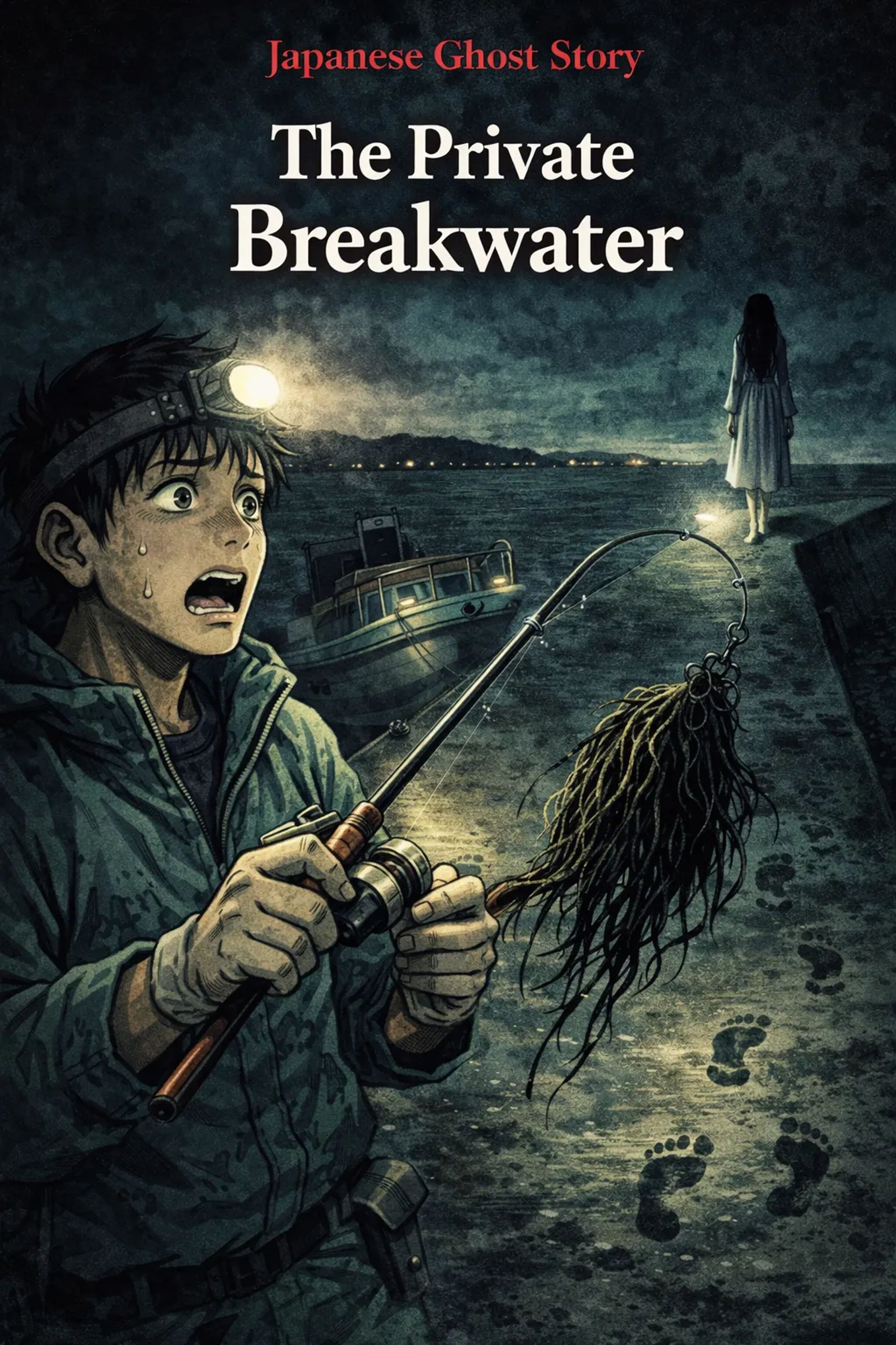 Japanese Ghost Story illustration "title: The Private Breakwater"