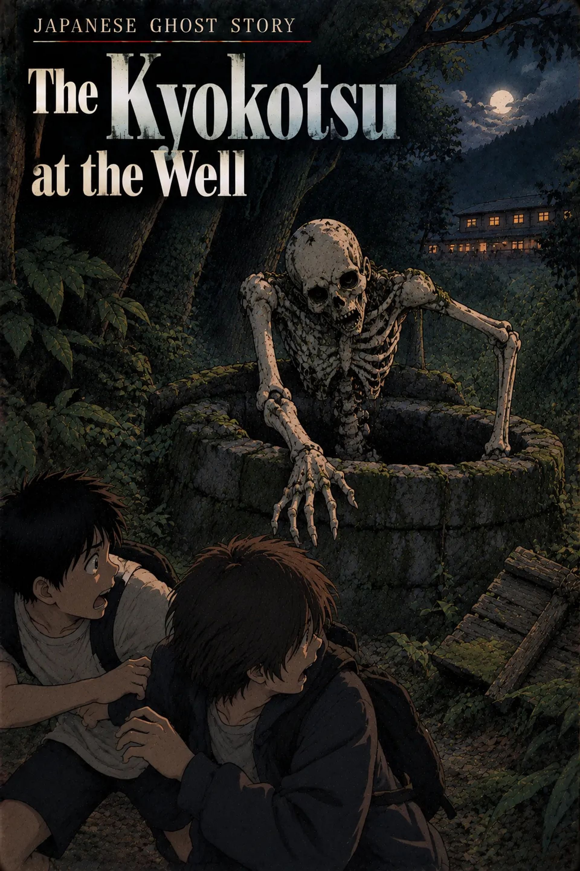 Japanese Ghost Story illustration "title: The Kyokotsu at Well"