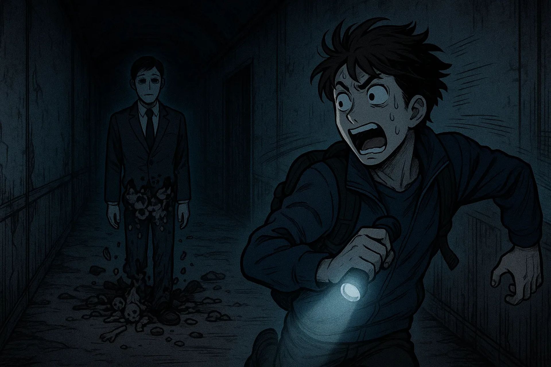 Japanese Ghost Story illustration "title: The Labyrinth Hotel"