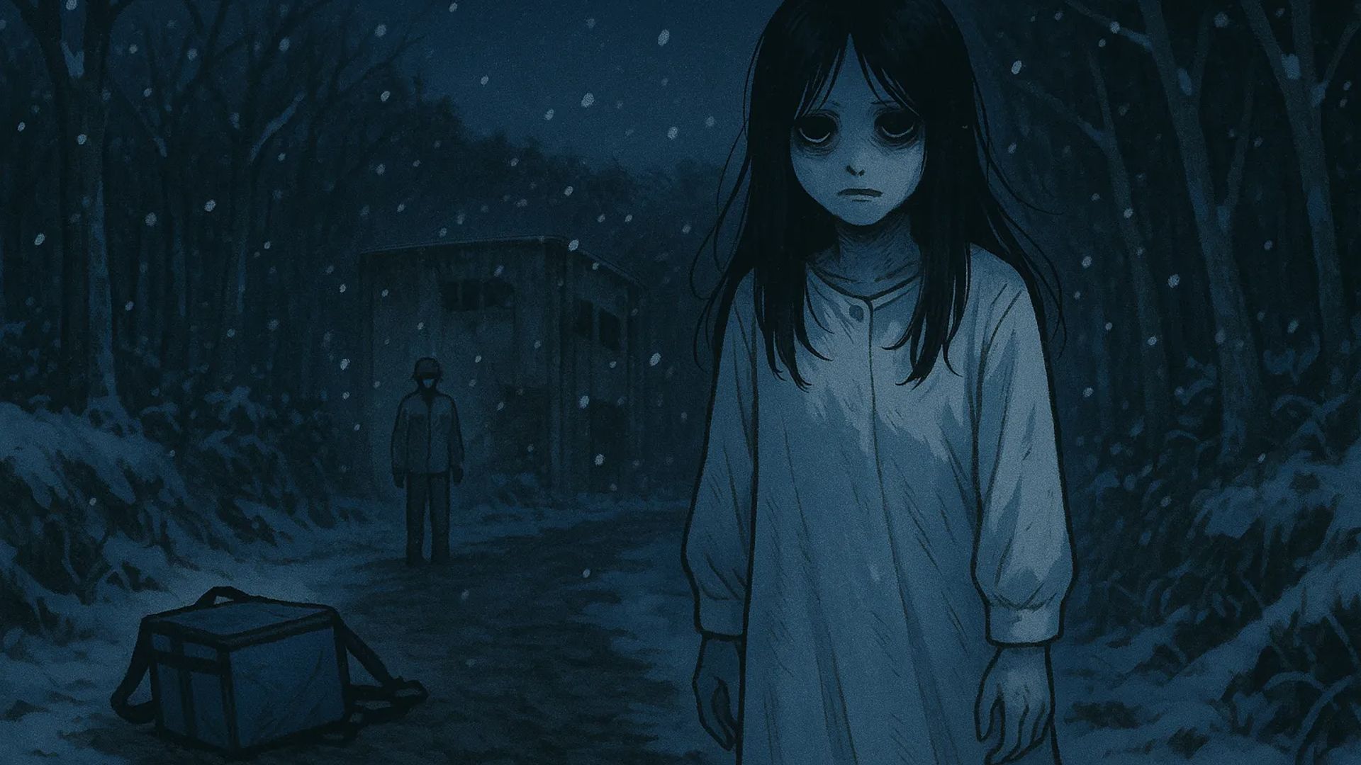 Japanese Ghost Story illustration "title: The Woman at the Delivery Address"