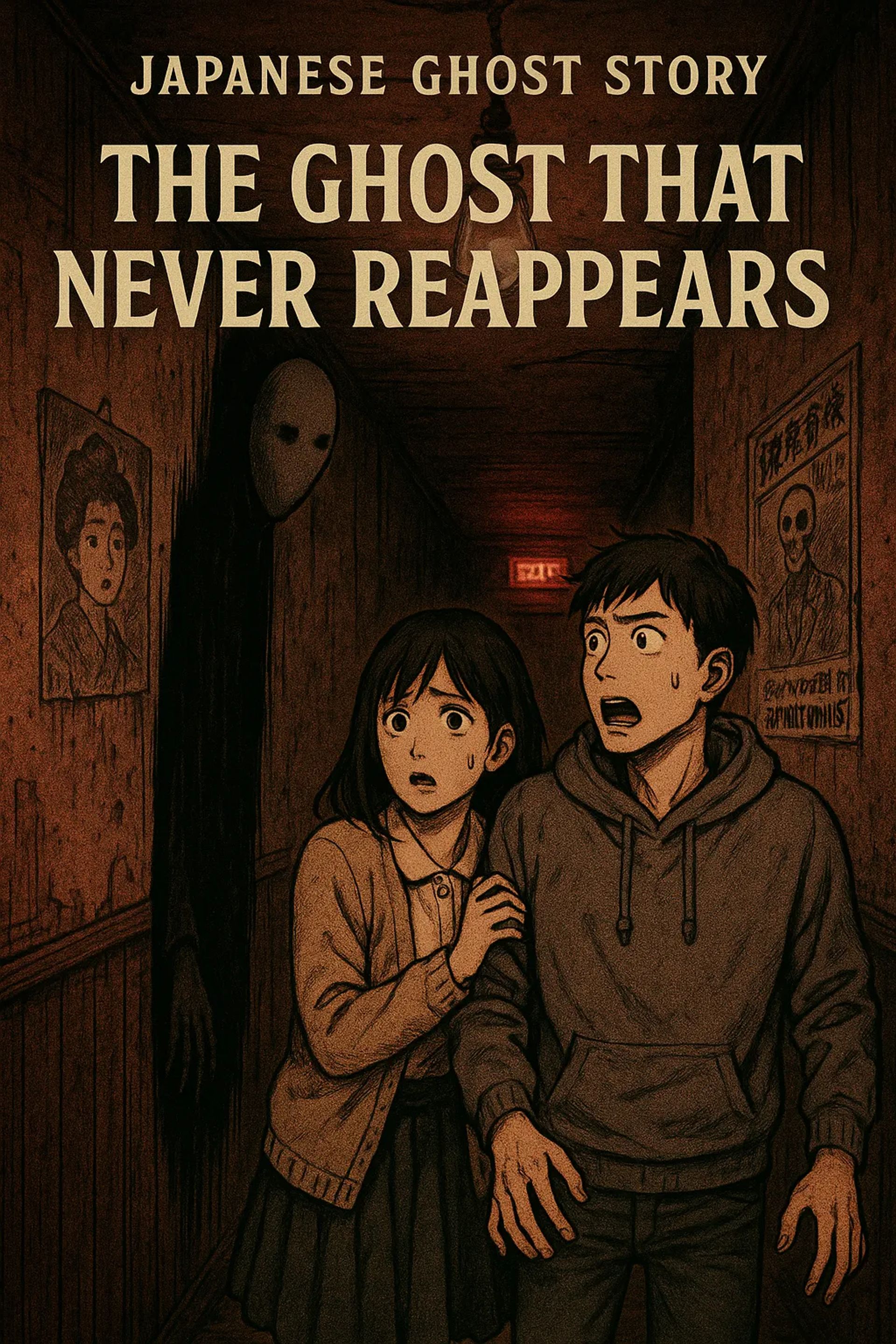 Japanese Ghost Story illustration "title: The Ghost That Never Reappears"