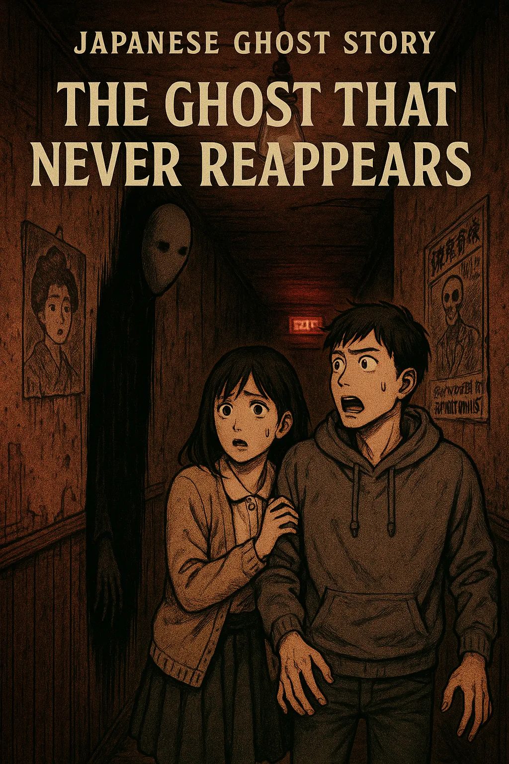 Japanese Ghost Story illustration "title: The Ghost That Never Reappears"