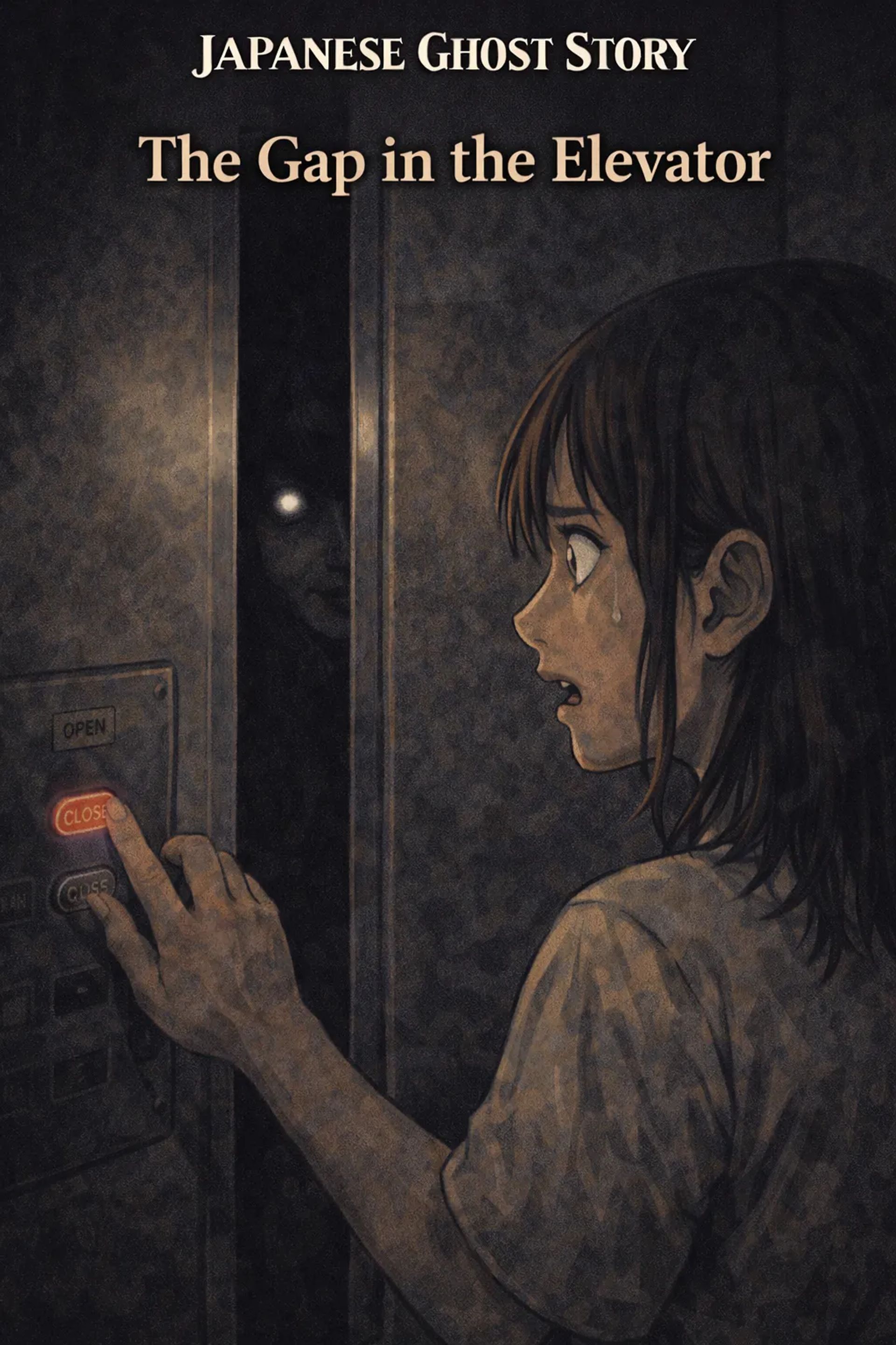 Japanese Ghost Story illustration "title: The Gap in the Elevator"