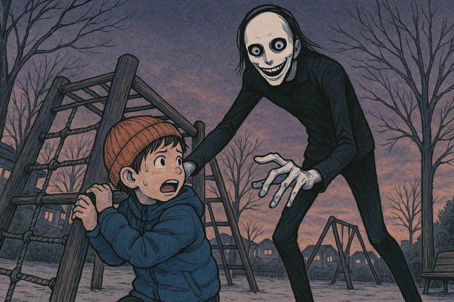 Japanese Ghost Story illustration "title: The Tall One"