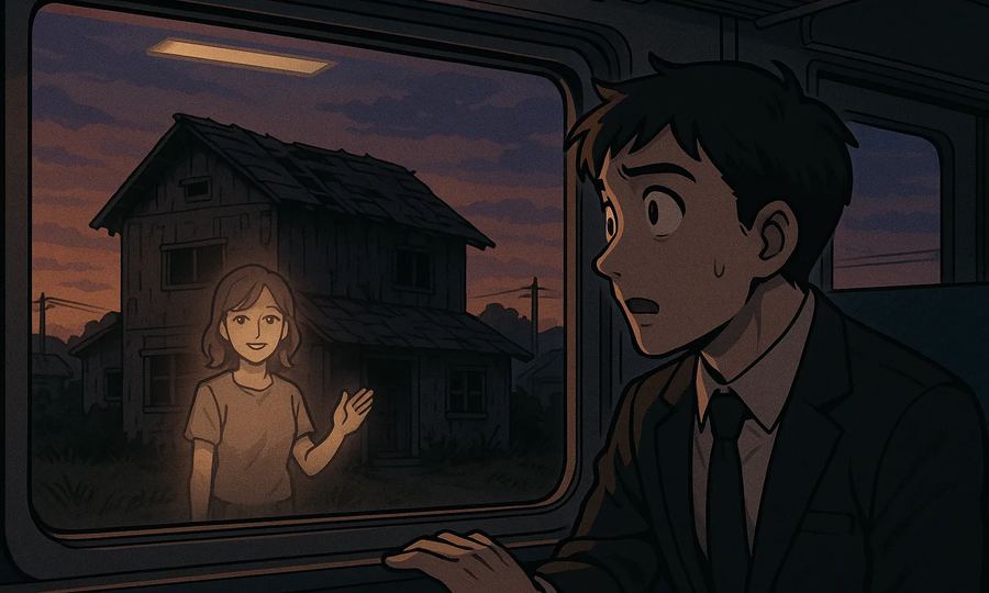 車窓から見える家