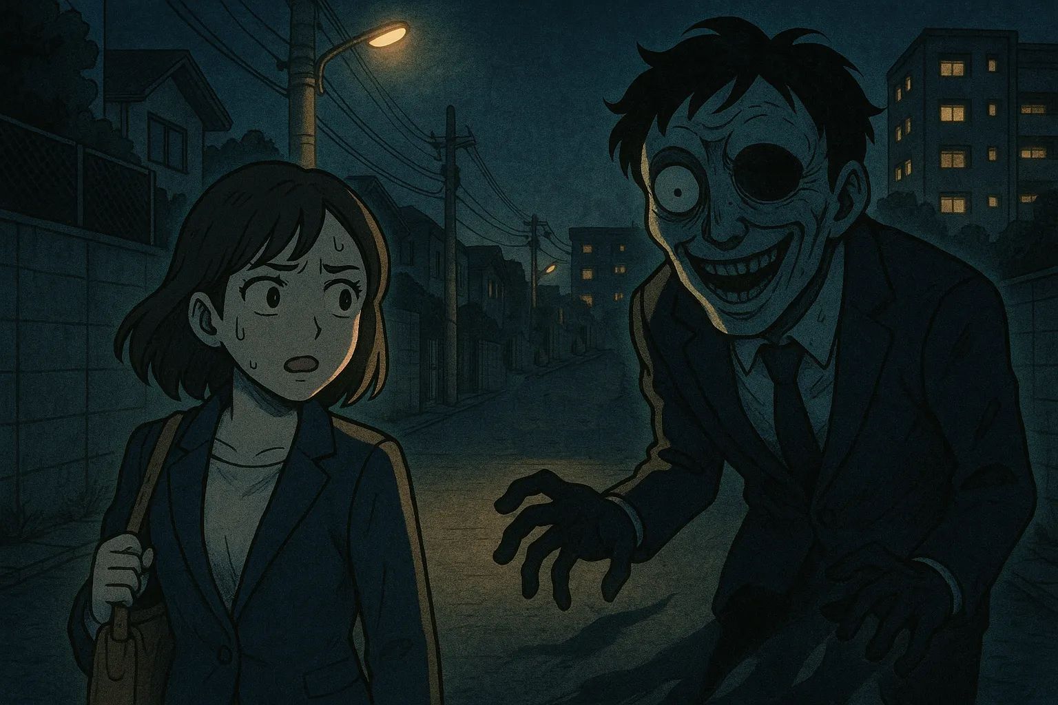 Japanese Ghost Story illustration "title: The Passing Stranger"