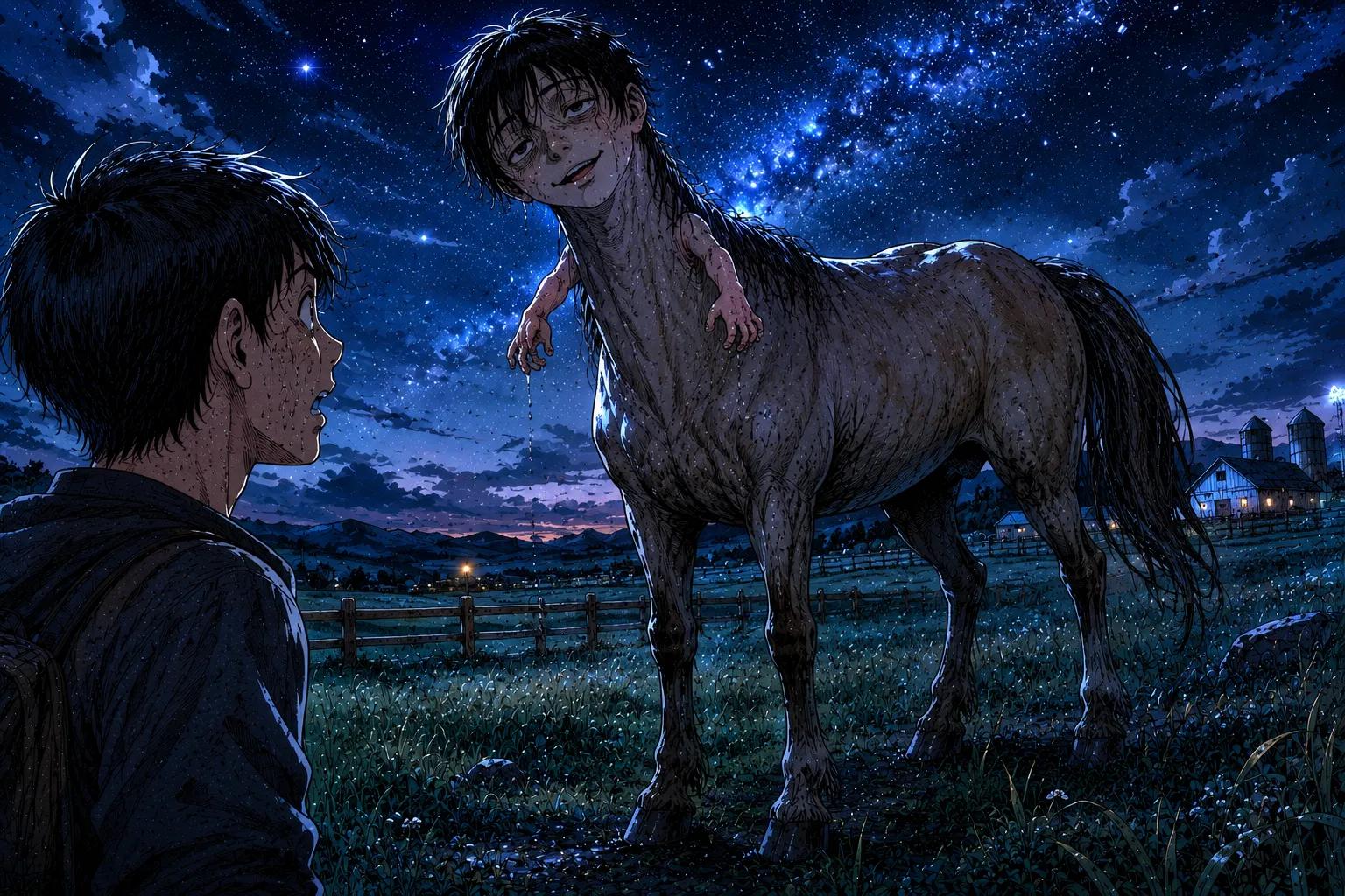 Japanese Ghost Story illustration "title: ケンタウロス"