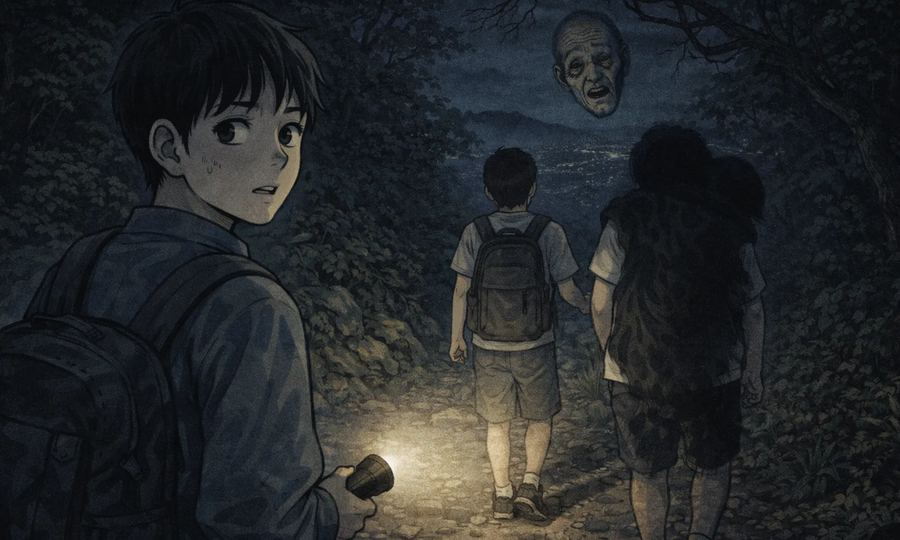 夜の登山道