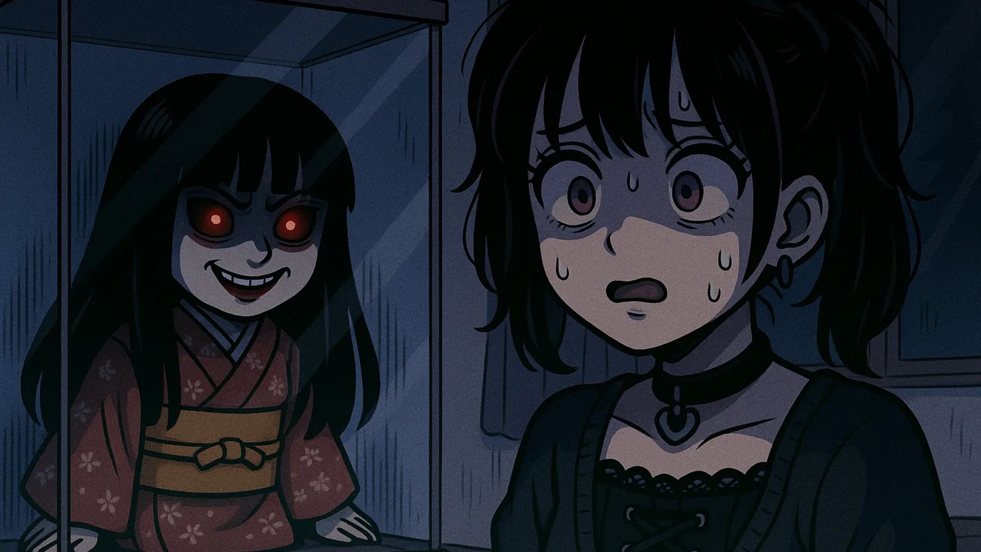 Japanese Ghost Story illustration "title: The Guardian Doll"