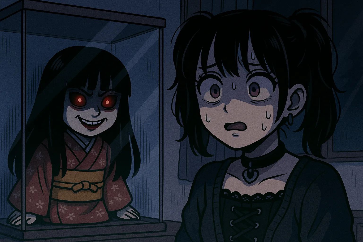 Japanese Ghost Story illustration "title: The Guardian Doll"