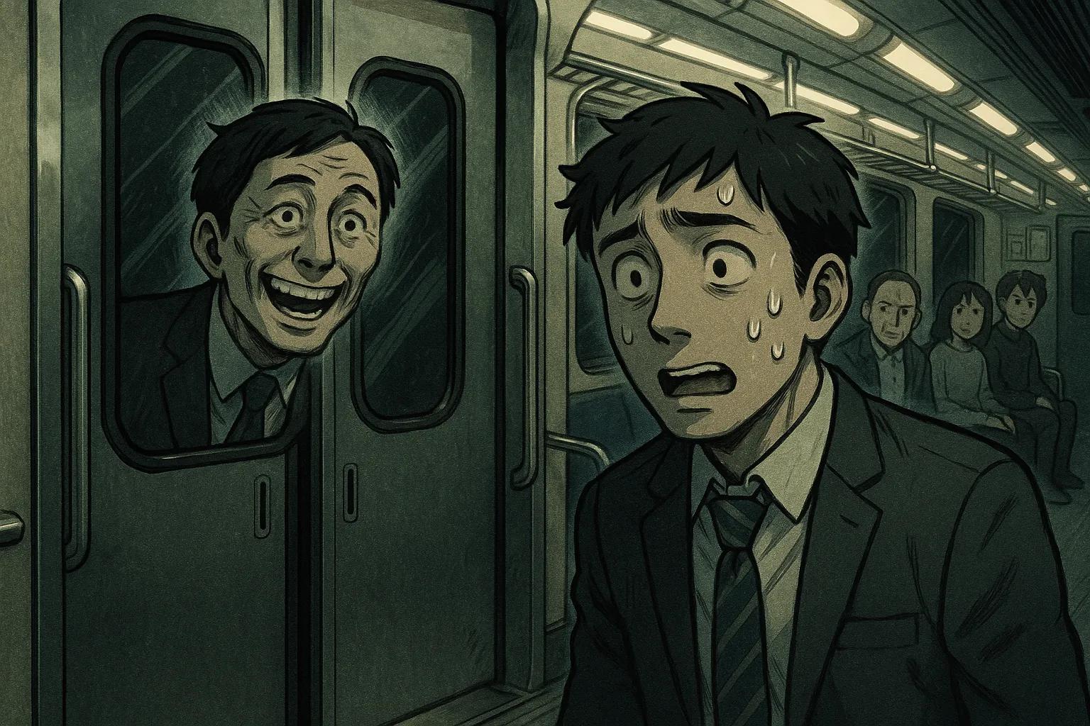 Japanese Ghost Story illustration "title: The Late Train"