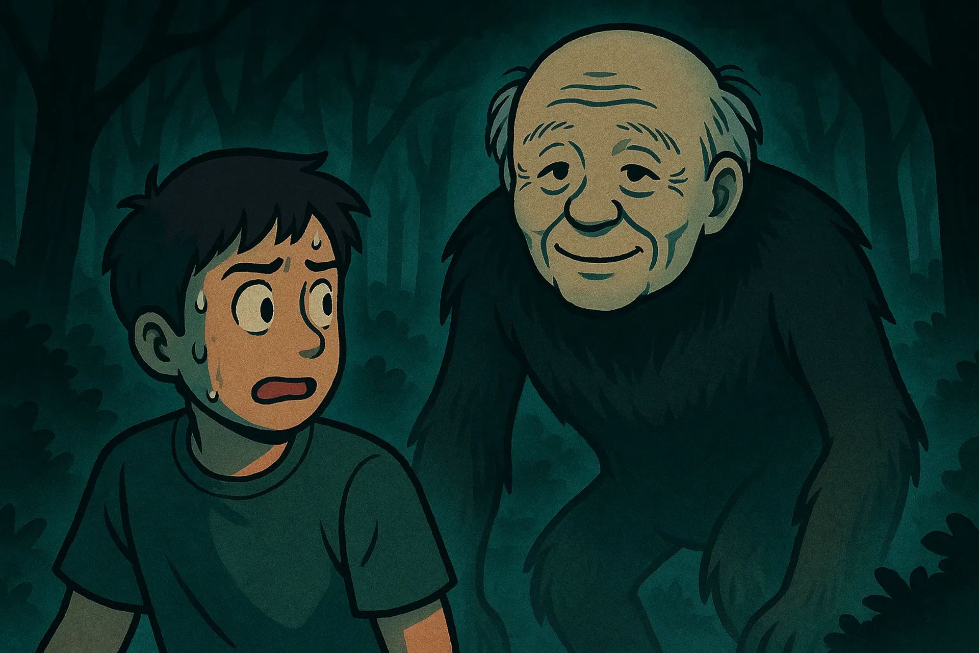 Japanese Ghost Story illustration "title: The Mountain Spectre"