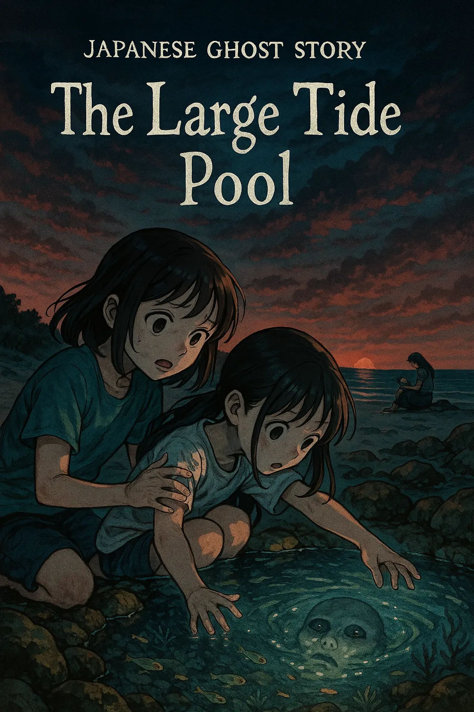 Japanese Ghost Story illustration "title: The Large Tide Pool"
