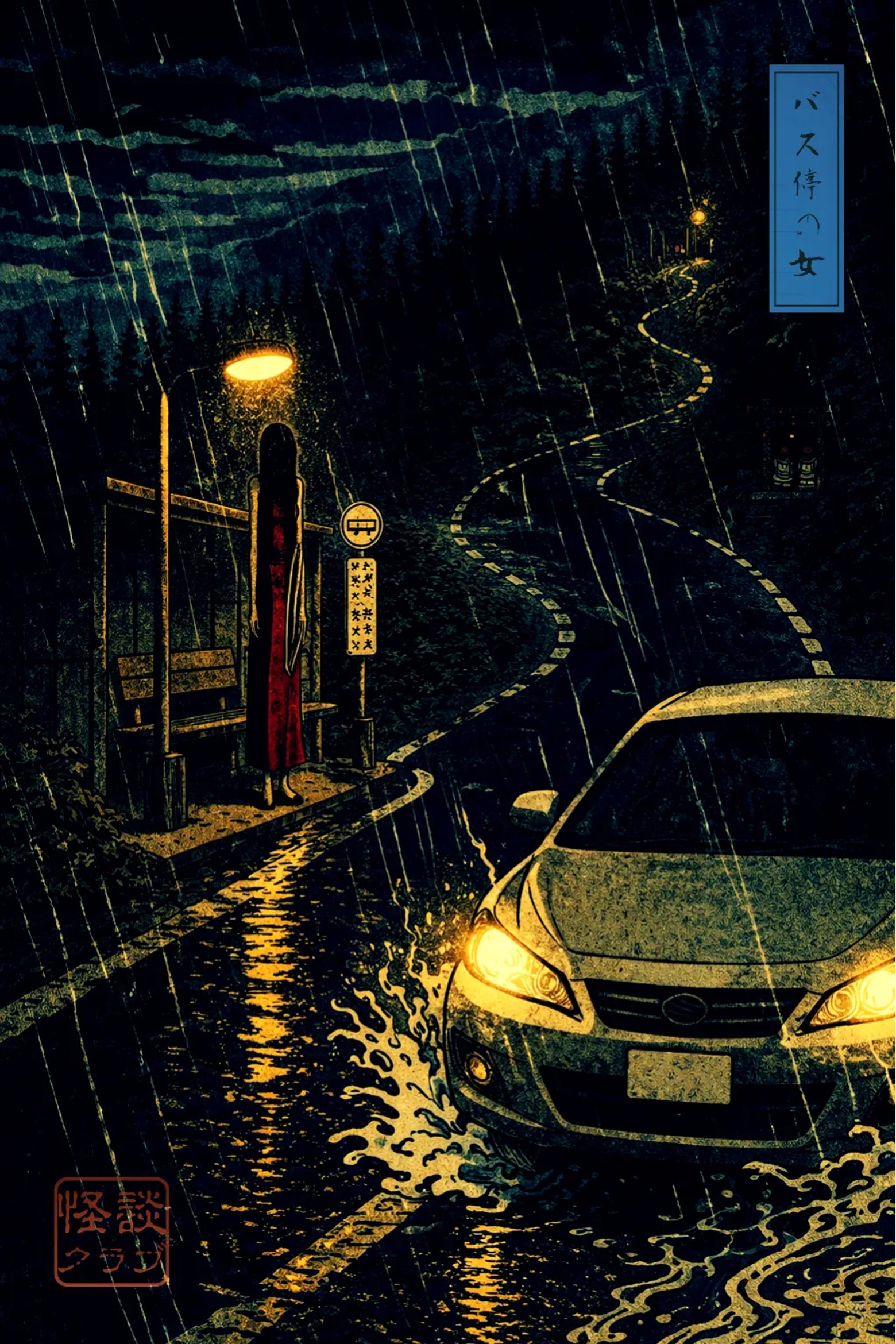 The Woman at the Bus Stop 浮世絵サムネイル