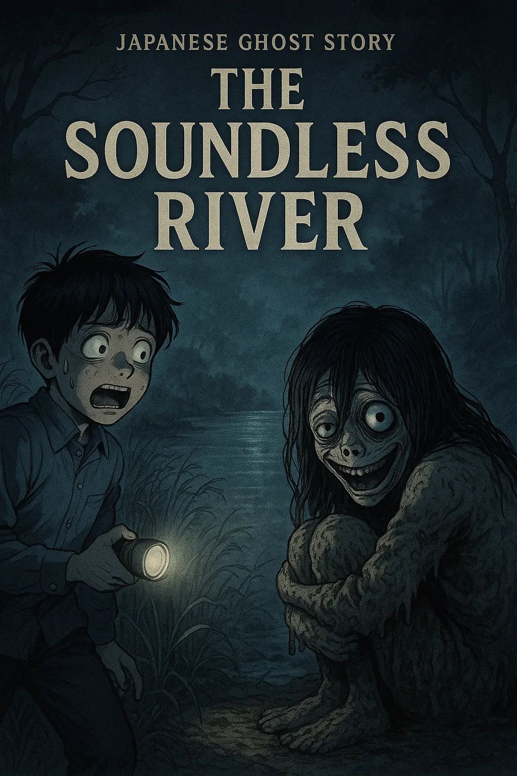 Japanese Ghost Story illustration "title: The Otonashigawa River"