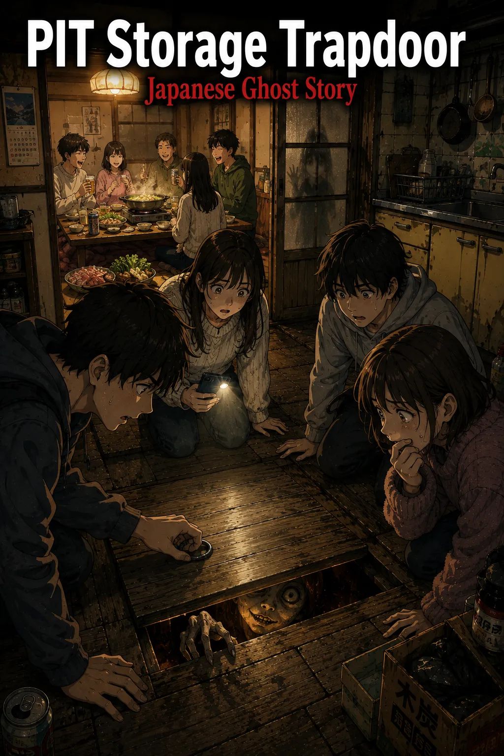 Japanese Ghost Story illustration "title: PIT Storage Trapdoor"