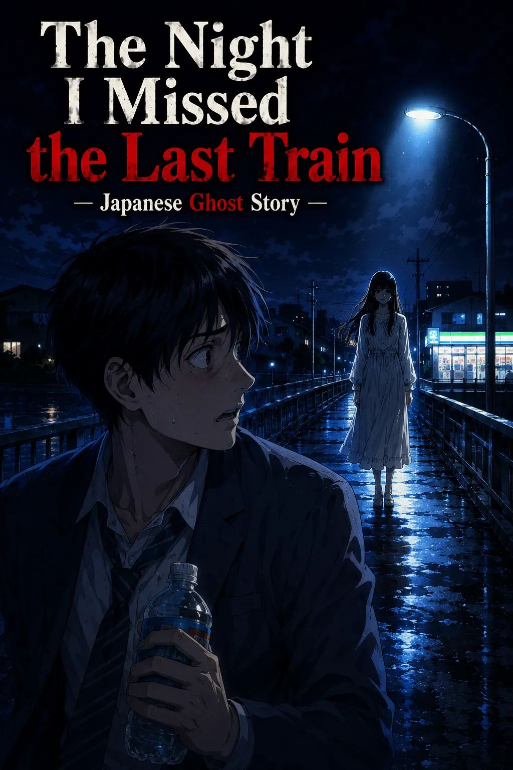 Japanese Ghost Story illustration "title: The Night I Missed the Last Train"