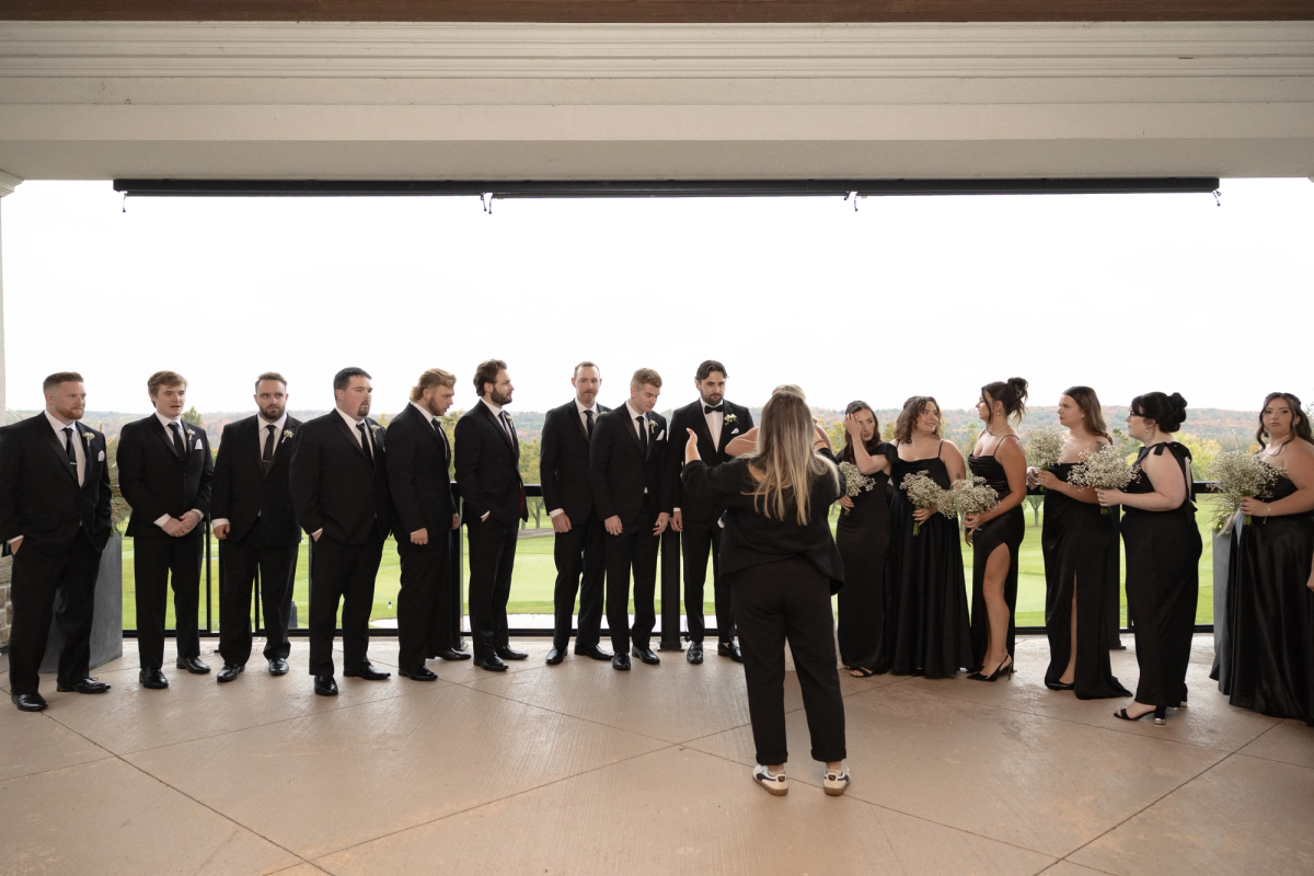 Ainsley taking photo of wedding party | Barrie Country Club Photographer