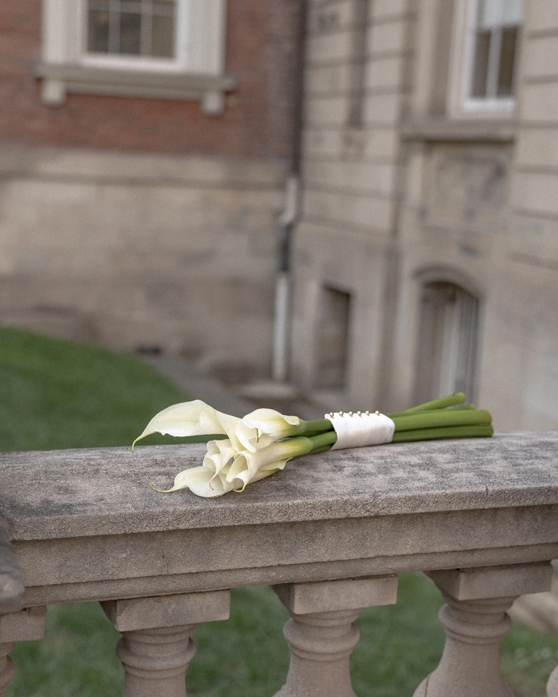 bridal bouquet at osgoode hall for elopement photos