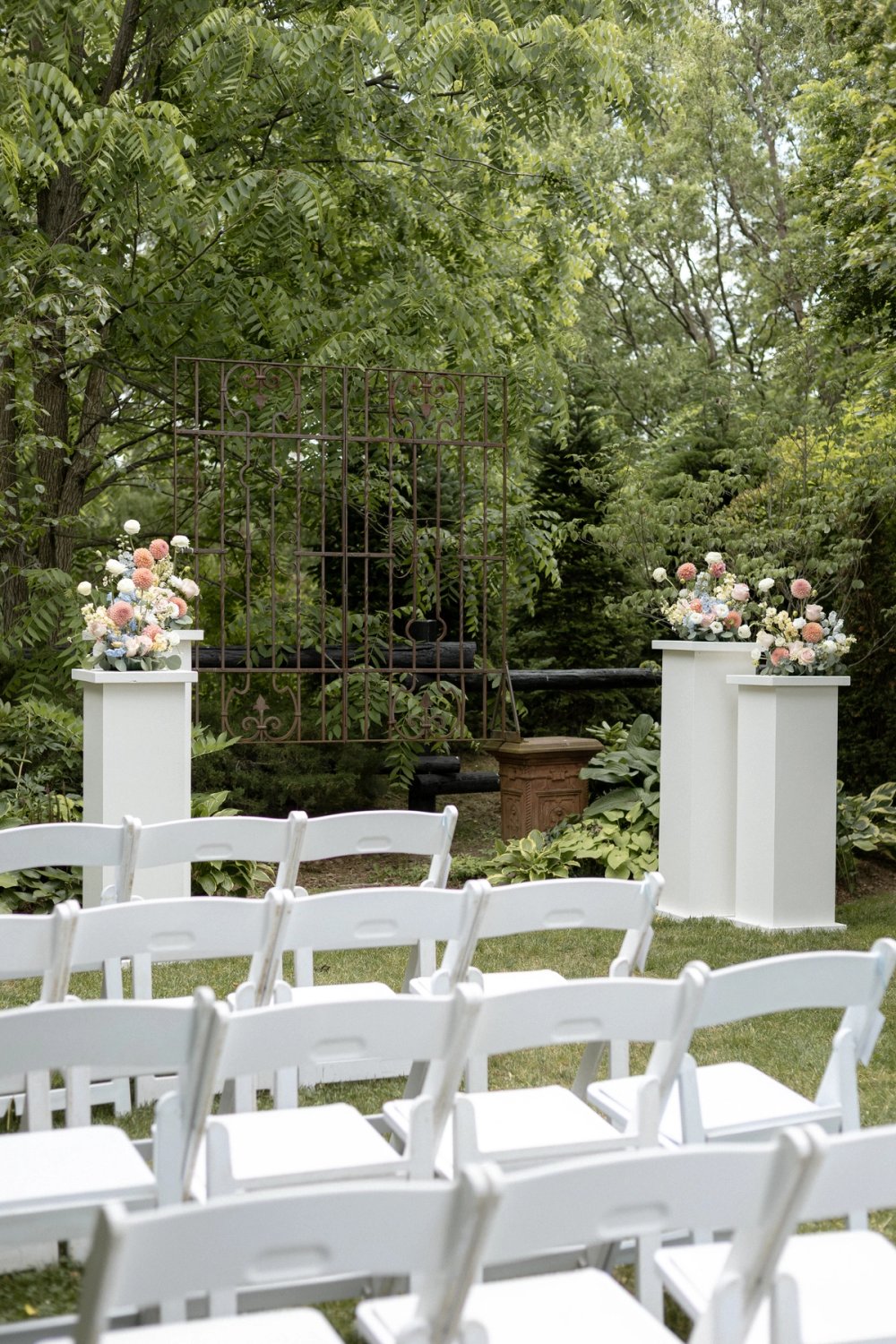 Outdoor ceremony at Kurtz Orchards wedding venue
