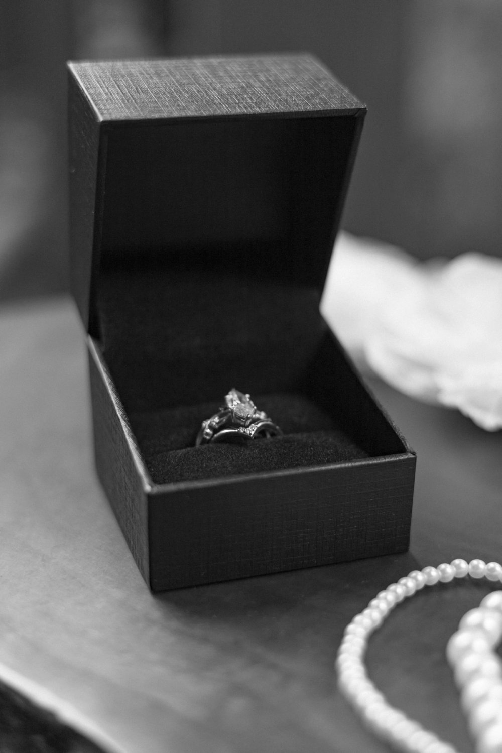 bride's wedding ring in a black box - Tobermory Elopement Photography