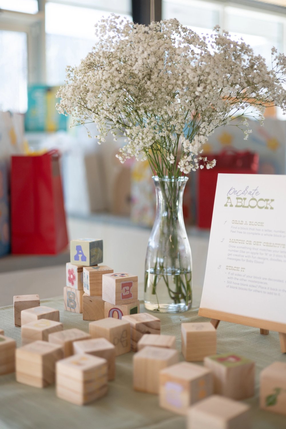 Baby Shower Details, letter blocks - Newmarket, Ontario