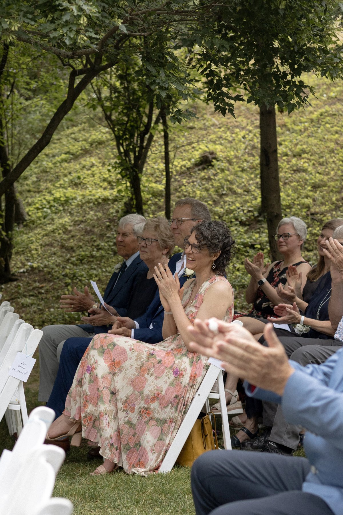Parents reacting during wedding ceremony