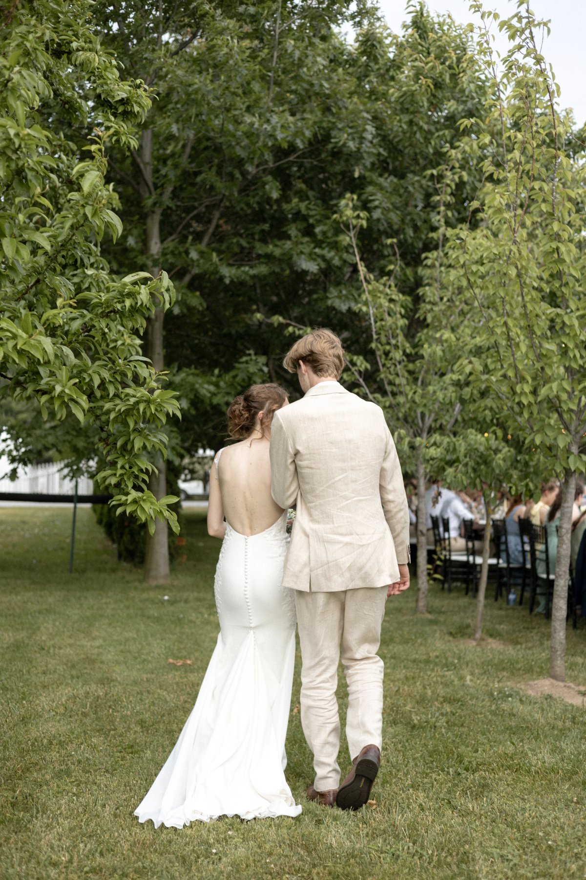 Early evening wedding portraits near the orchard at Kurtz Orchards in Niagara-on-the-Lake