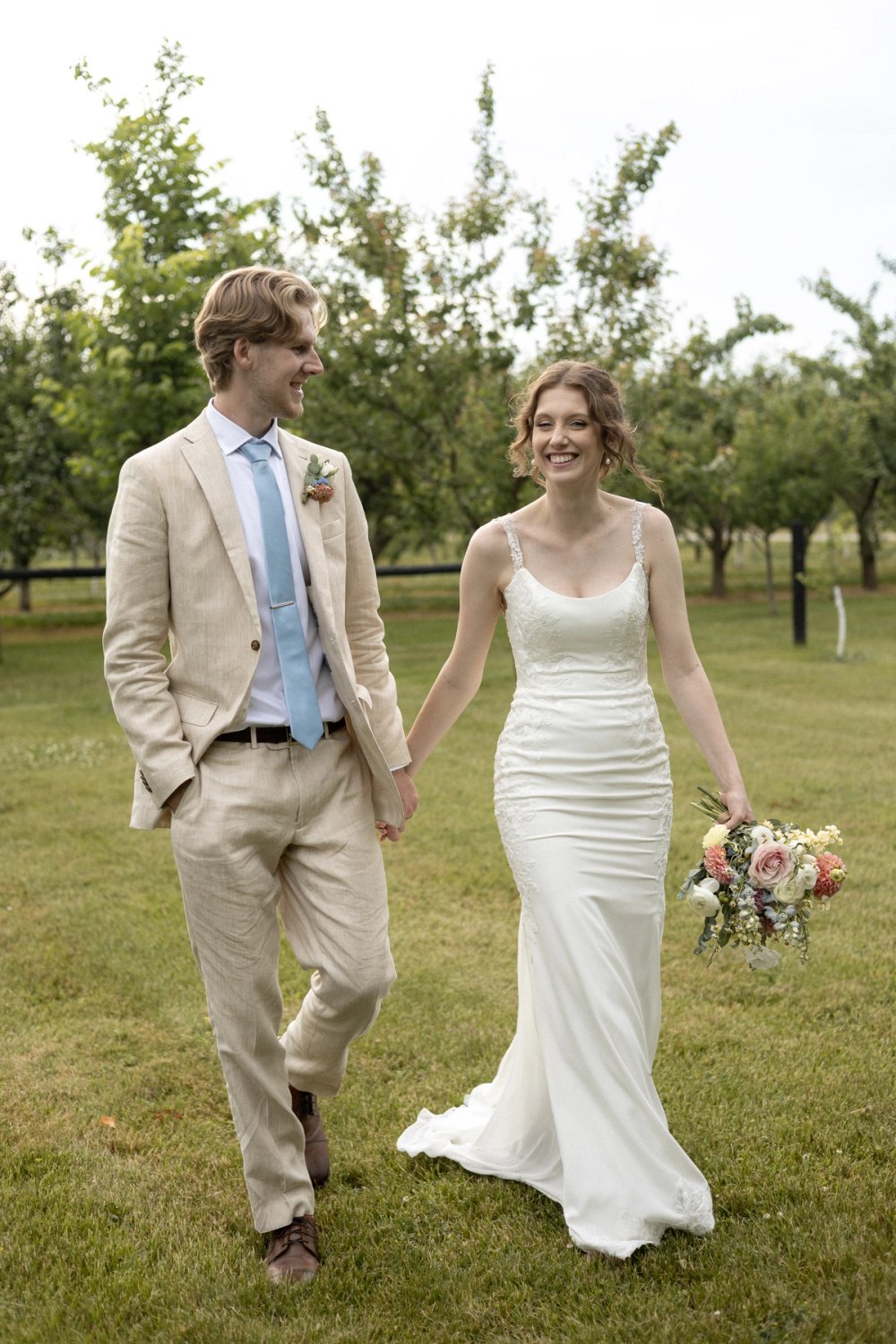 Couple celebrating their wedding in Niagara-on-the-Lake