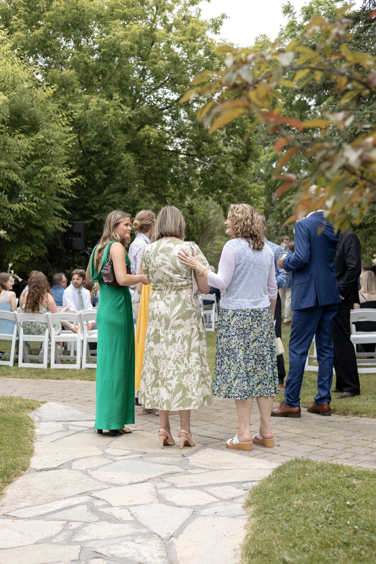 Cocktail hour at Kurtz Orchards wedding