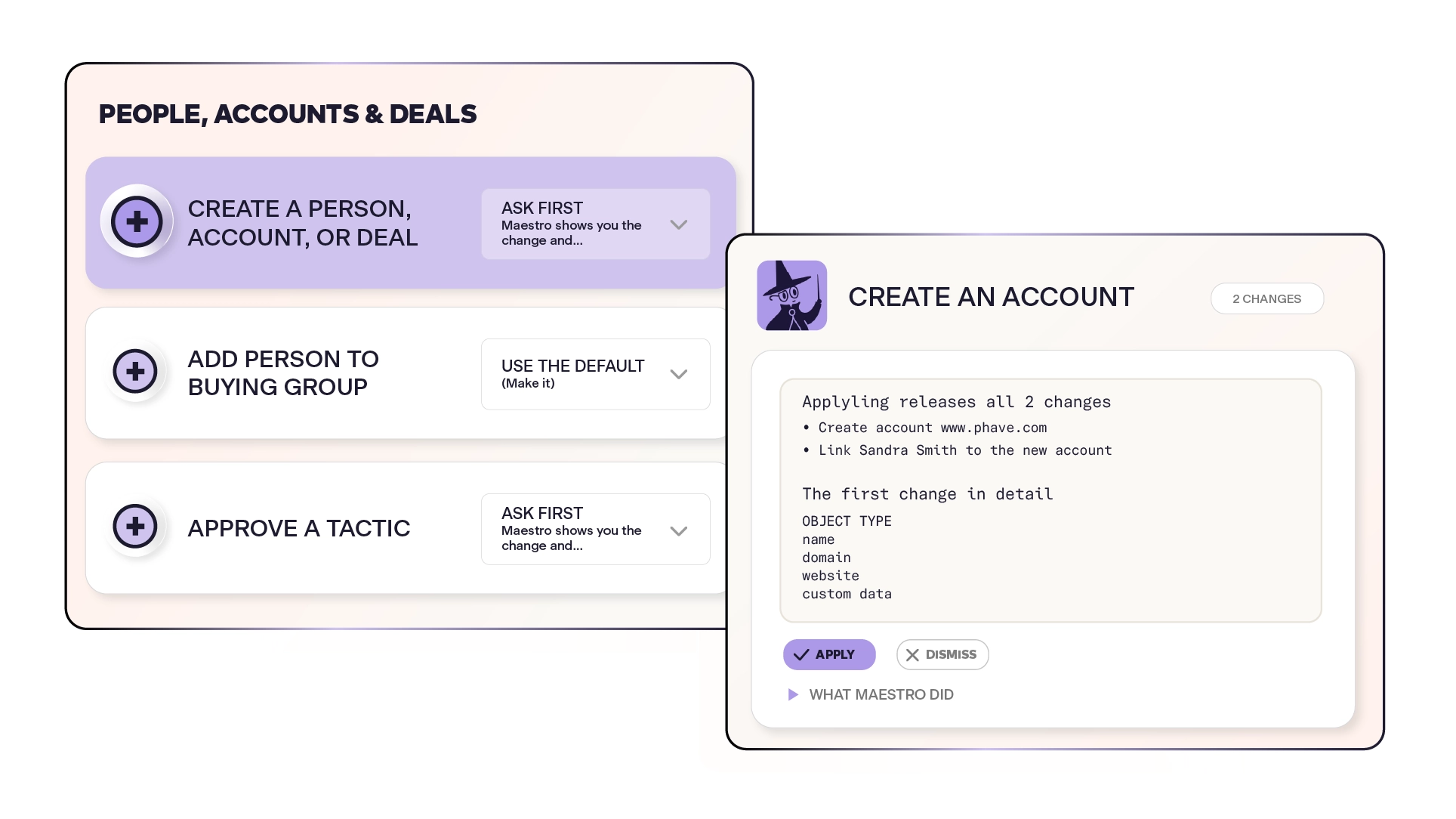 An approval checkpoint showing the exact records and fields a change would affect