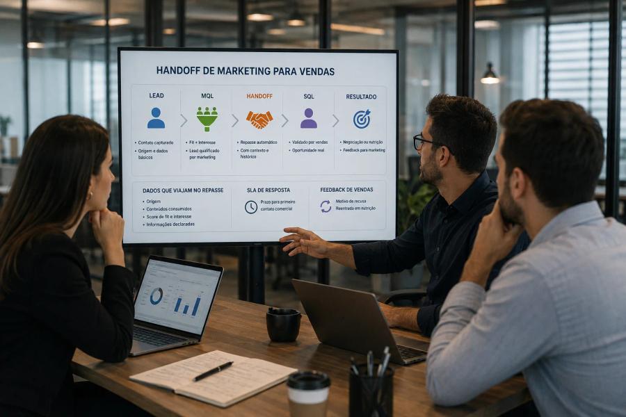Integração Marketing e Vendas: como automatizar o handoff sem perder contexto
