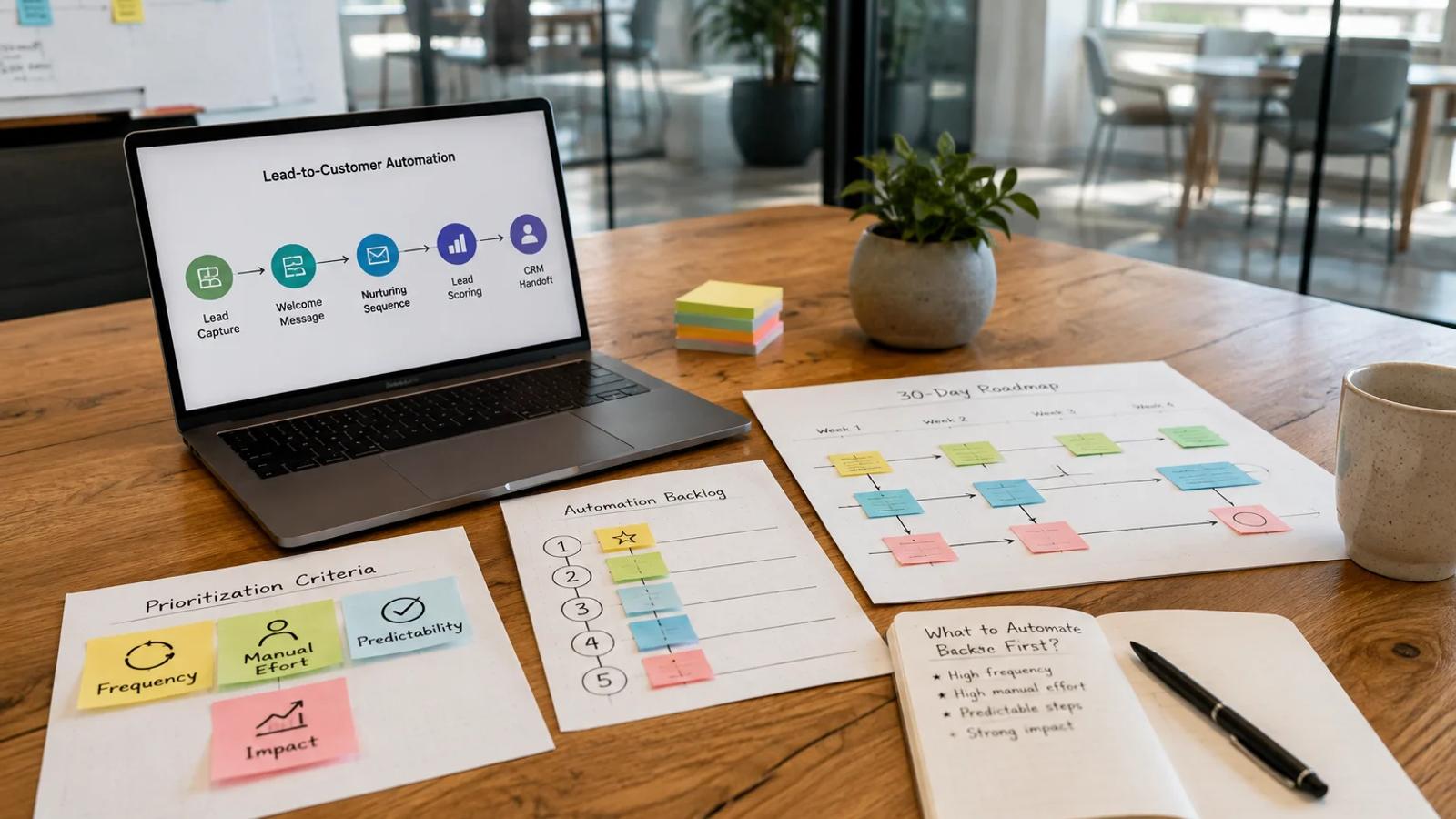 O que automatizar no marketing primeiro: uma matriz para priorizar processos