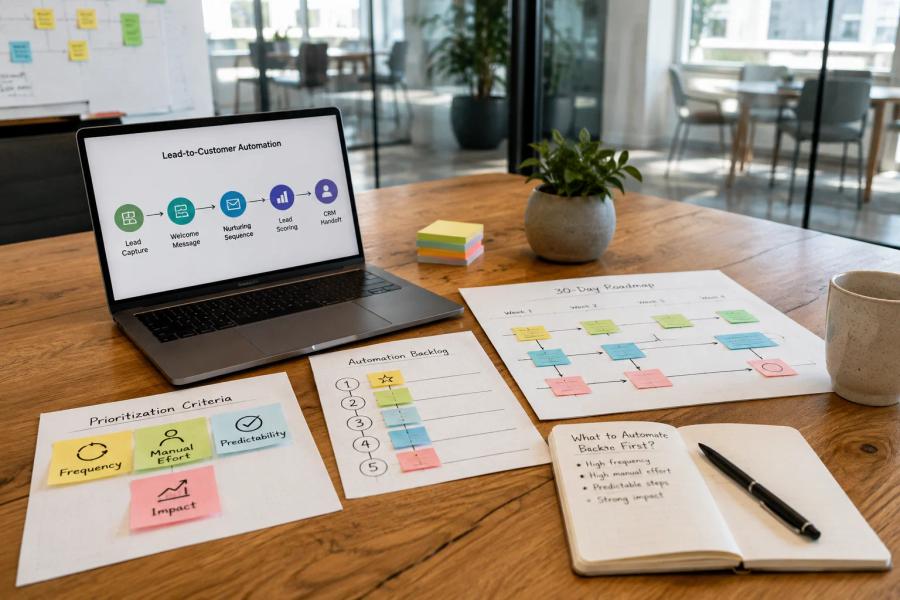 O que automatizar no marketing primeiro: uma matriz para priorizar processos